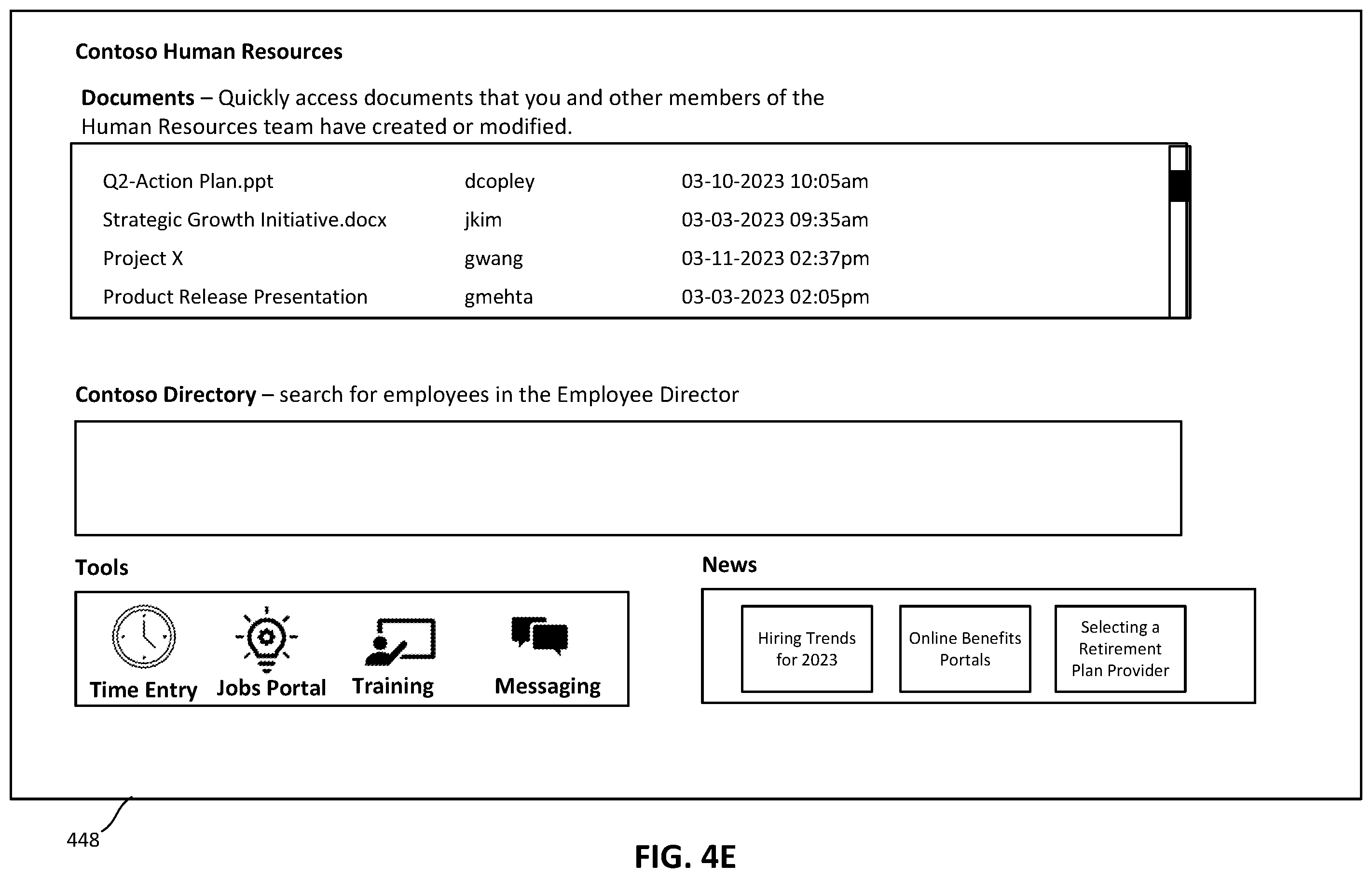 Patent US12437034 Figure 9 – Multiple targeted intranet and employee engagement experiences within a tenant