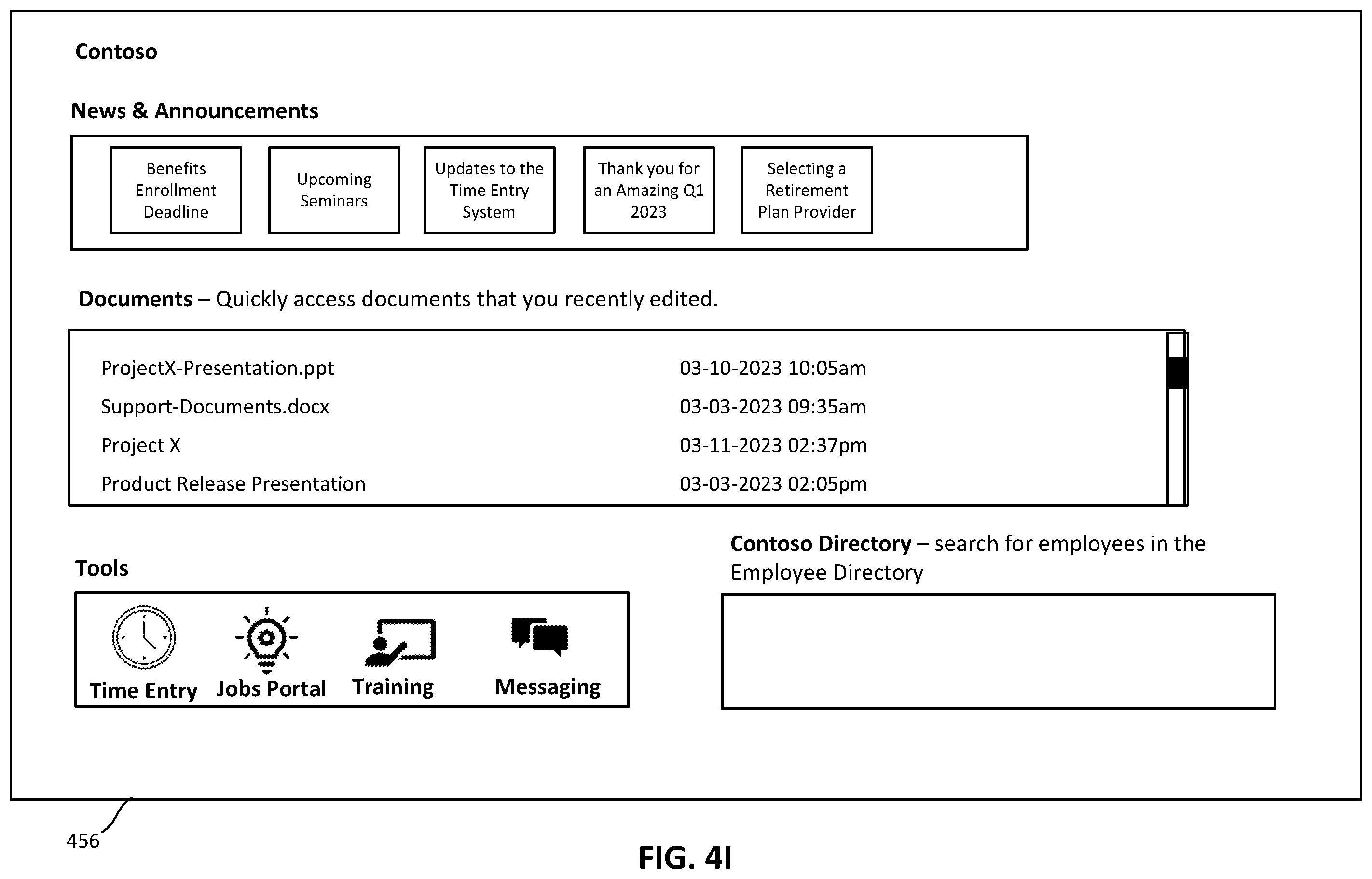Patent US12437034 Figure 13 – Multiple targeted intranet and employee engagement experiences within a tenant