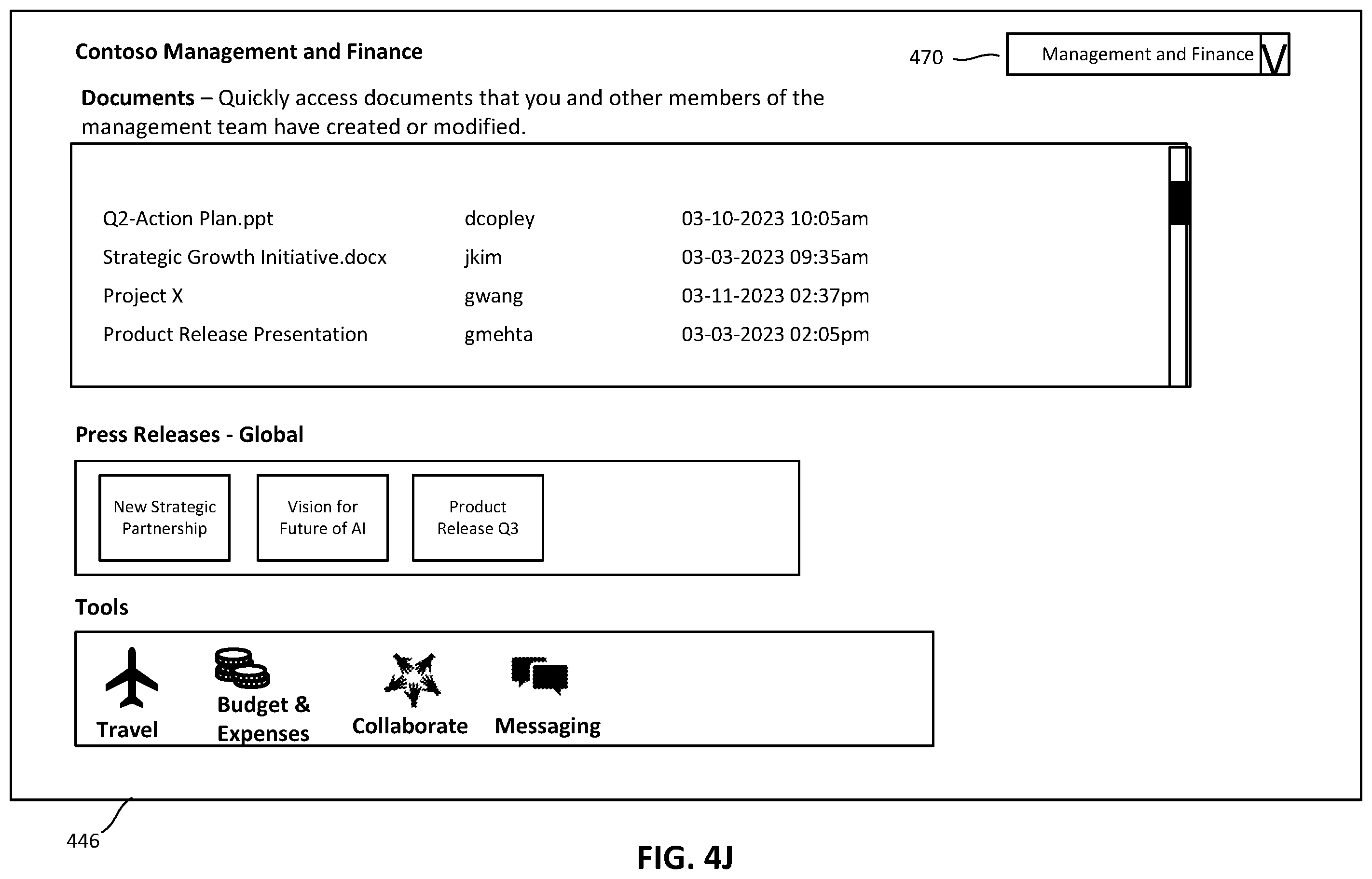 Patent US12437034 Figure 14 – Multiple targeted intranet and employee engagement experiences within a tenant