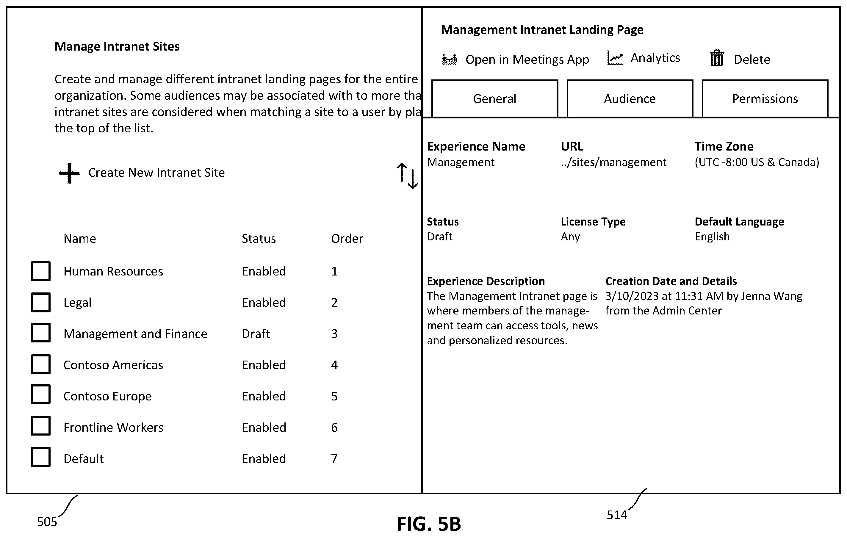 Patent US12437034 Figure 18 – Multiple targeted intranet and employee engagement experiences within a tenant