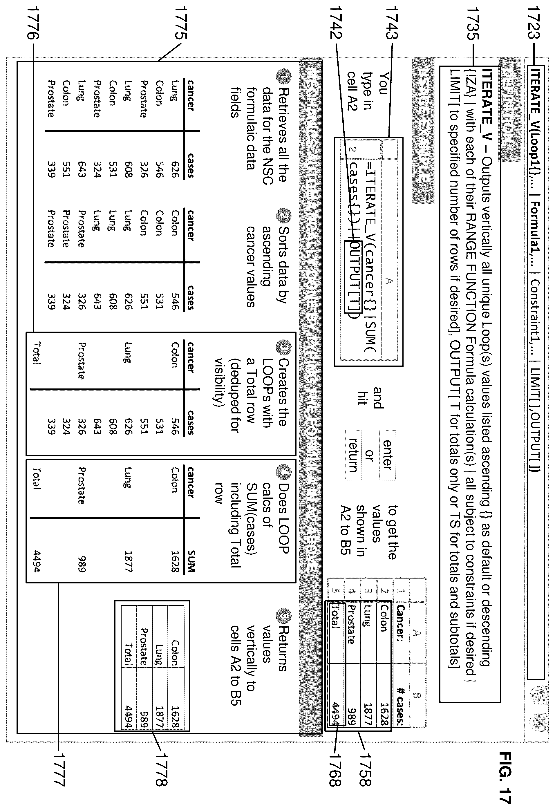 Patent US12437148 Figure 17 – Method and system for improved ordering of output from spreadsheet analytical functions