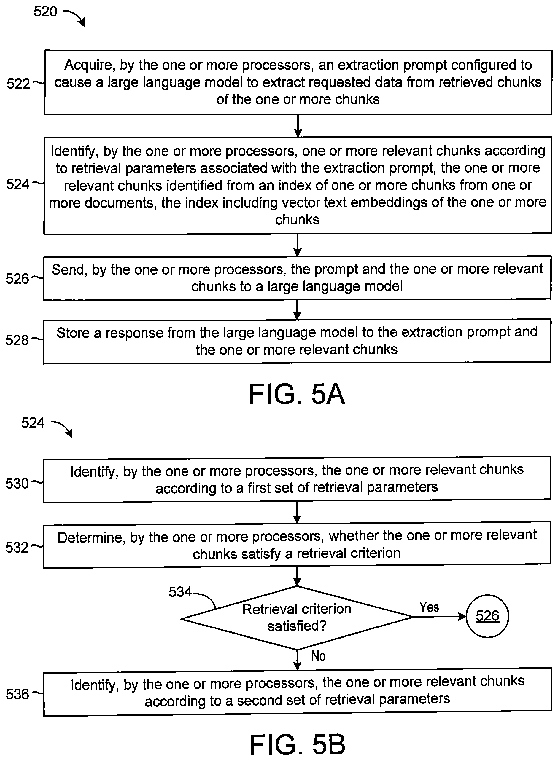 Patent US12437154 Figure 5 – Information extraction system for unstructured documents using retrieval augmentation providing source traceability and error control