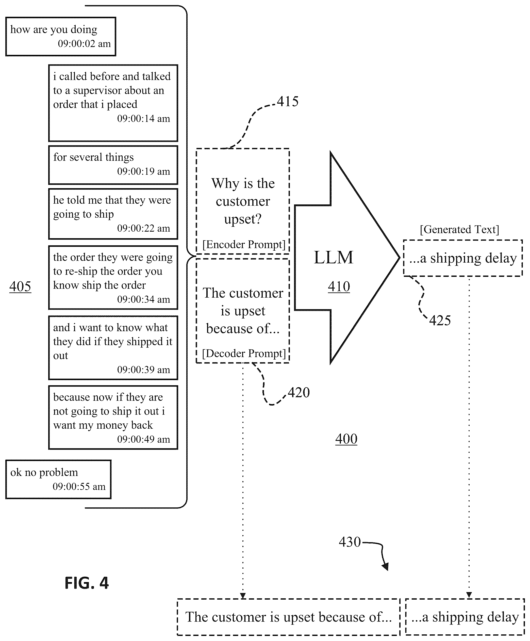 Patent US12437159 Figure 4 – Methods and systems for enhanced searching of conversation data and related analytics in a contact center