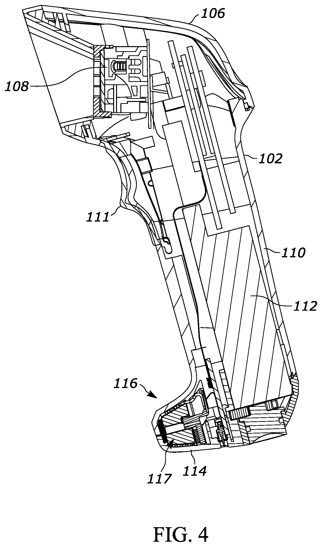 Patent US12437164 Figure 4 – Barcode scanning devices having wireless charging capabilities
