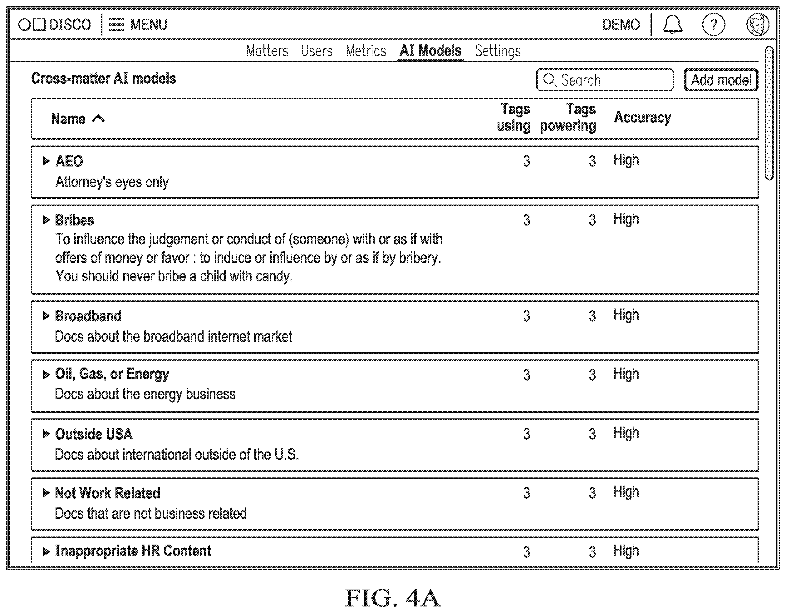 Patent US12437240 Figure 11 – System and method for artificial intelligence driven document analysis, including automated reuse of predictive coding rules based on management and curation of datasets or models