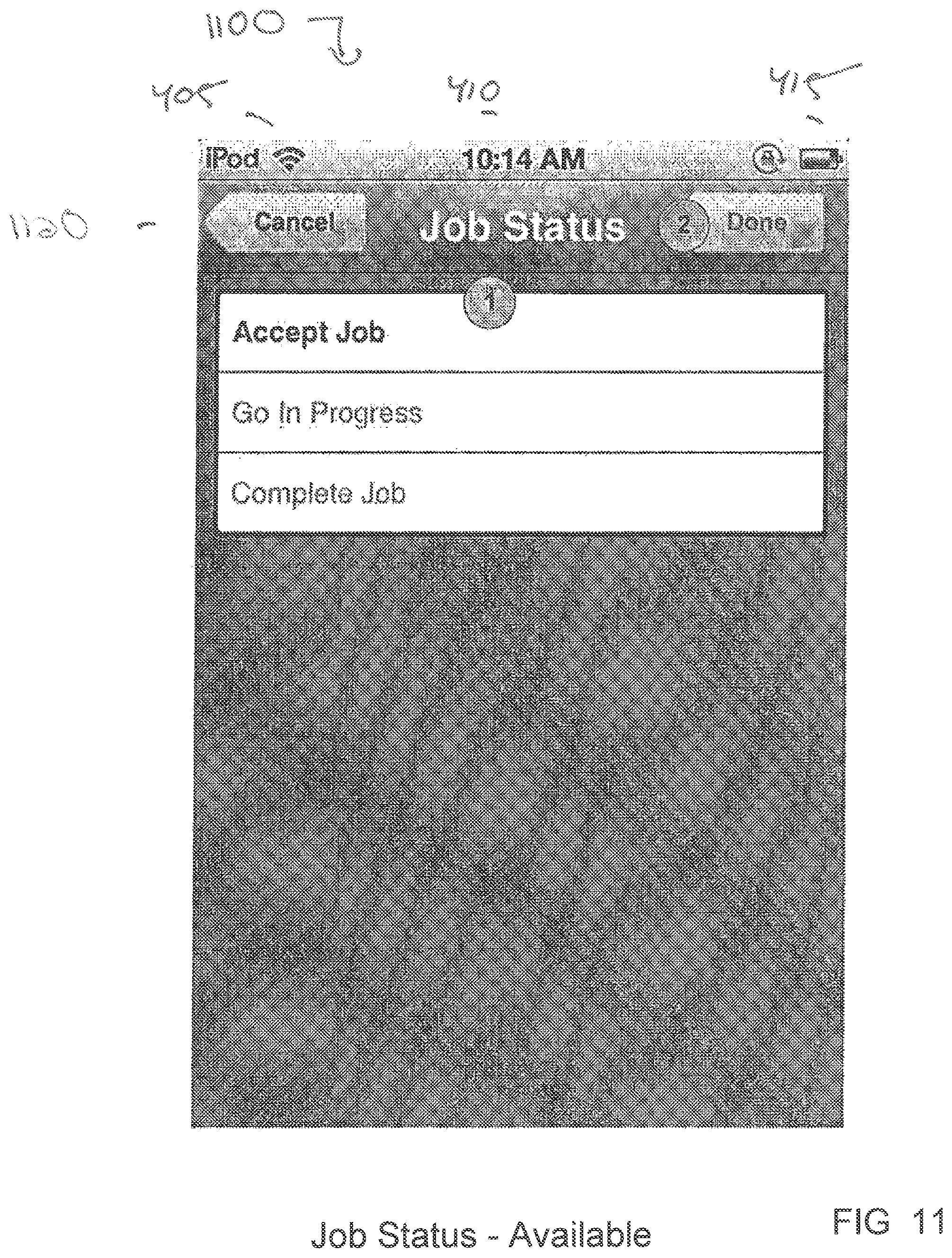 Patent US12437254 Figure 14 – Display of hospital transport information on a portable device