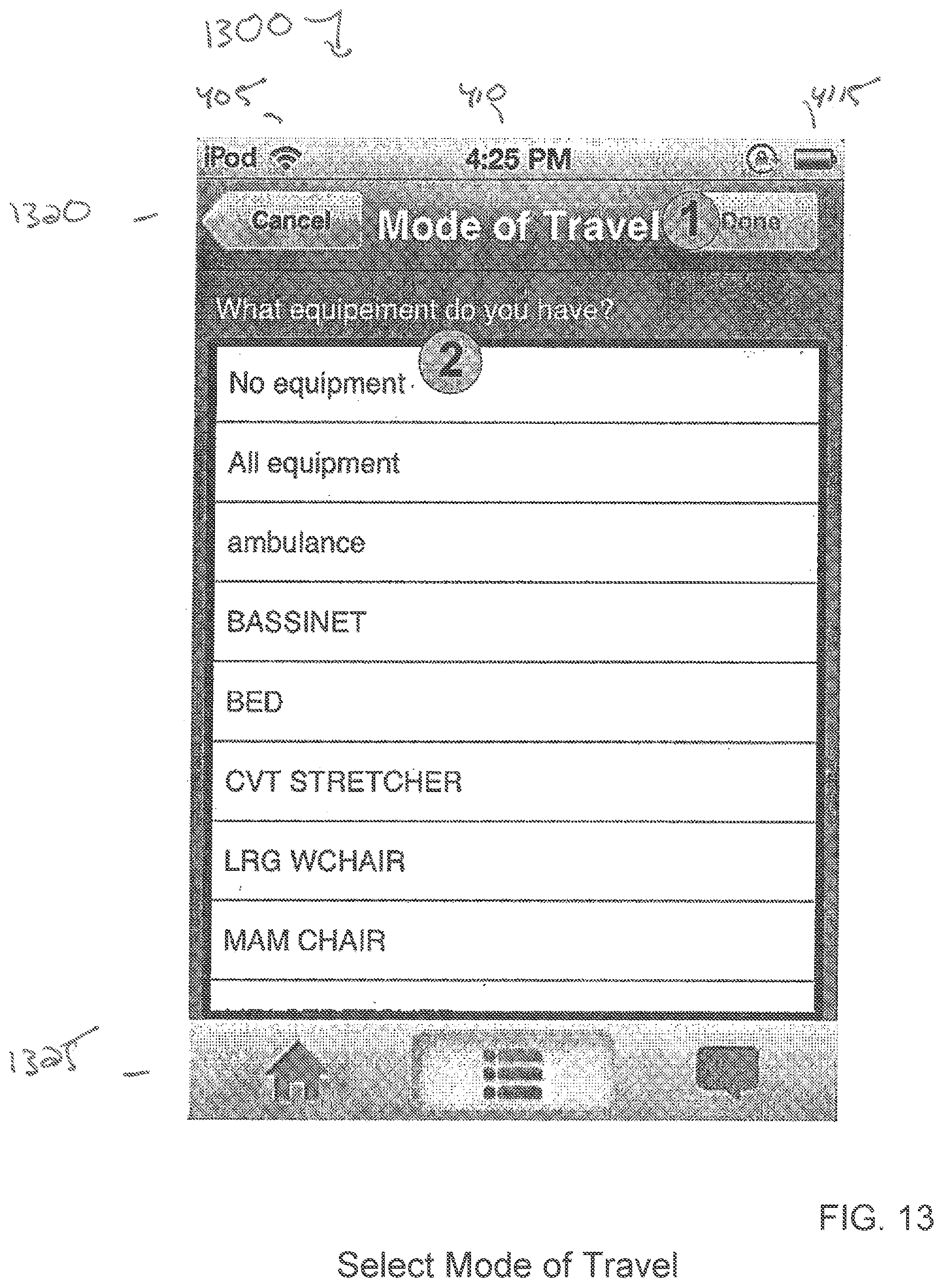 Patent US12437254 Figure 16 – Display of hospital transport information on a portable device