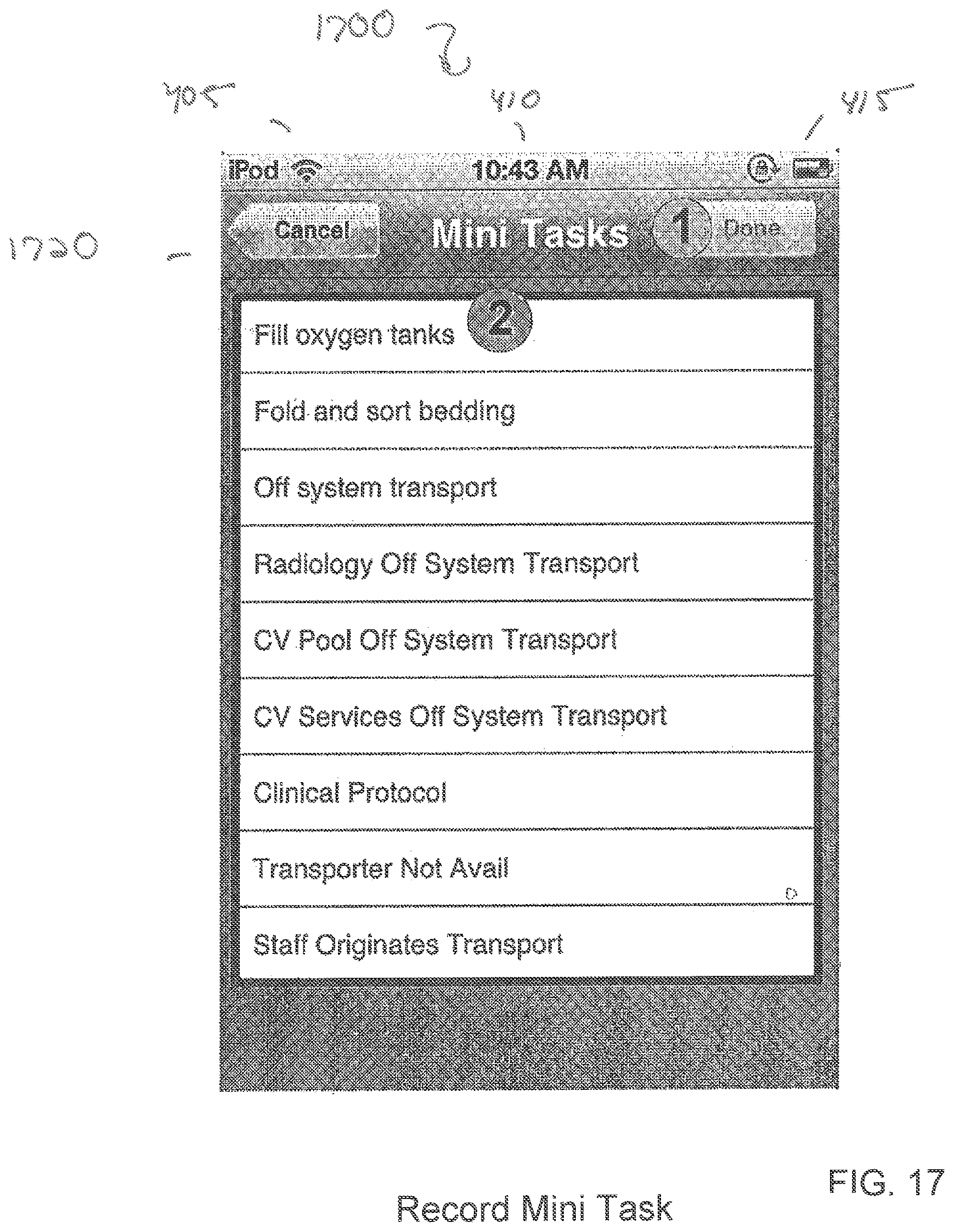 Patent US12437254 Figure 20 – Display of hospital transport information on a portable device