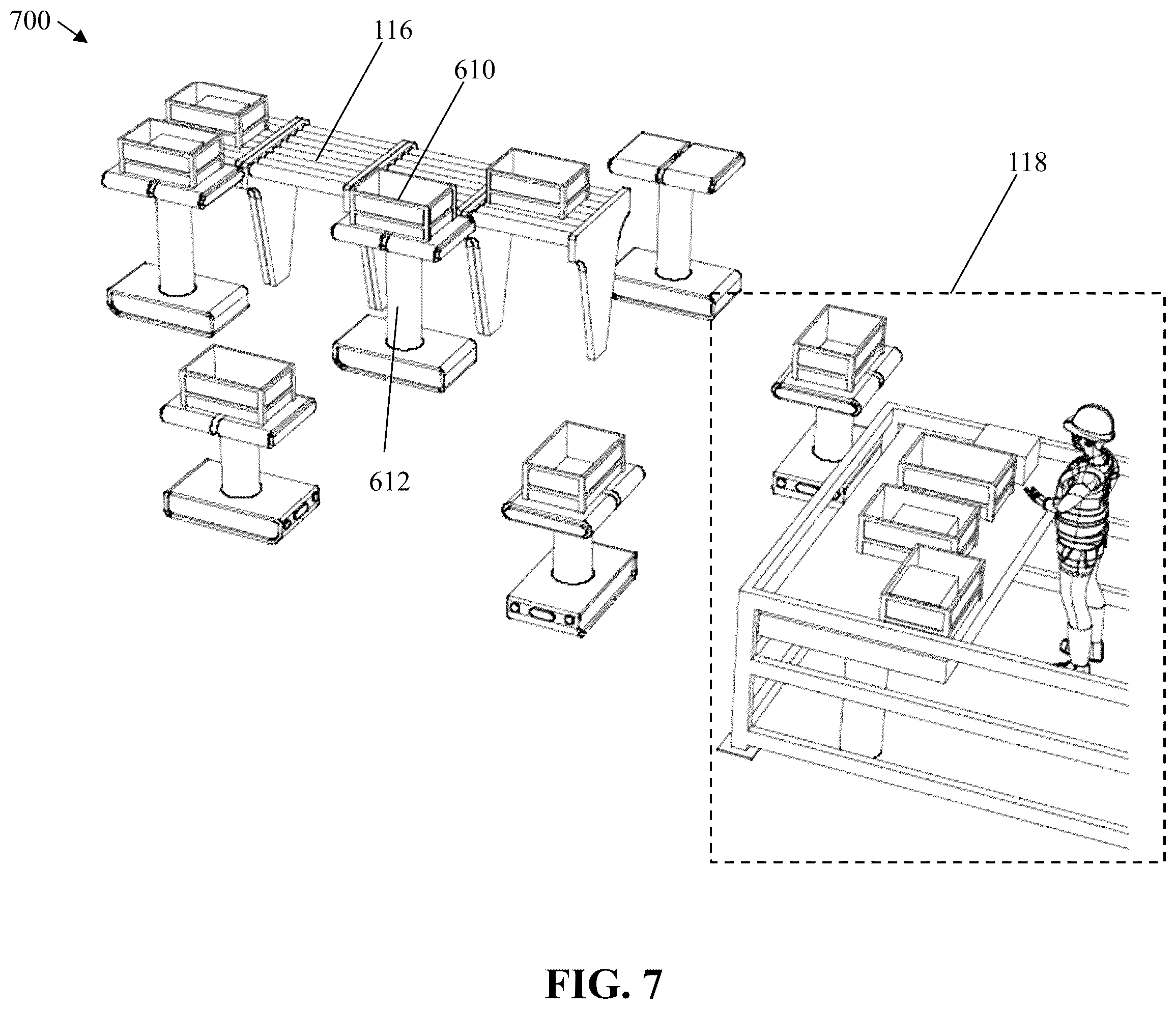 Patent US12437261 Figure 9 – Automated order consolidation and packaging mechanism