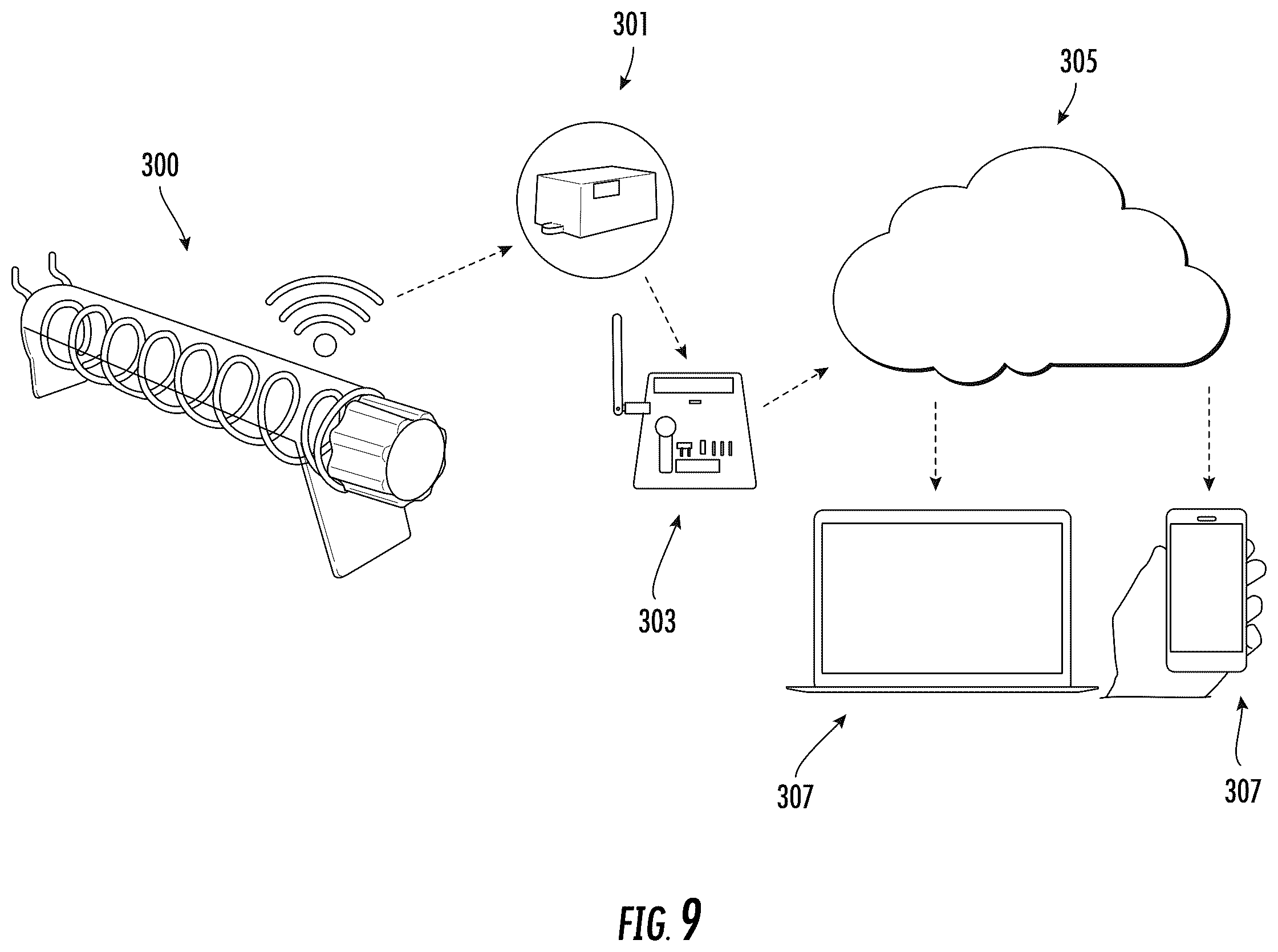 Patent US12437262 Figure 9 – Anti-sweeping hook with integrated inventory monitoring and/or loss prevention functionality