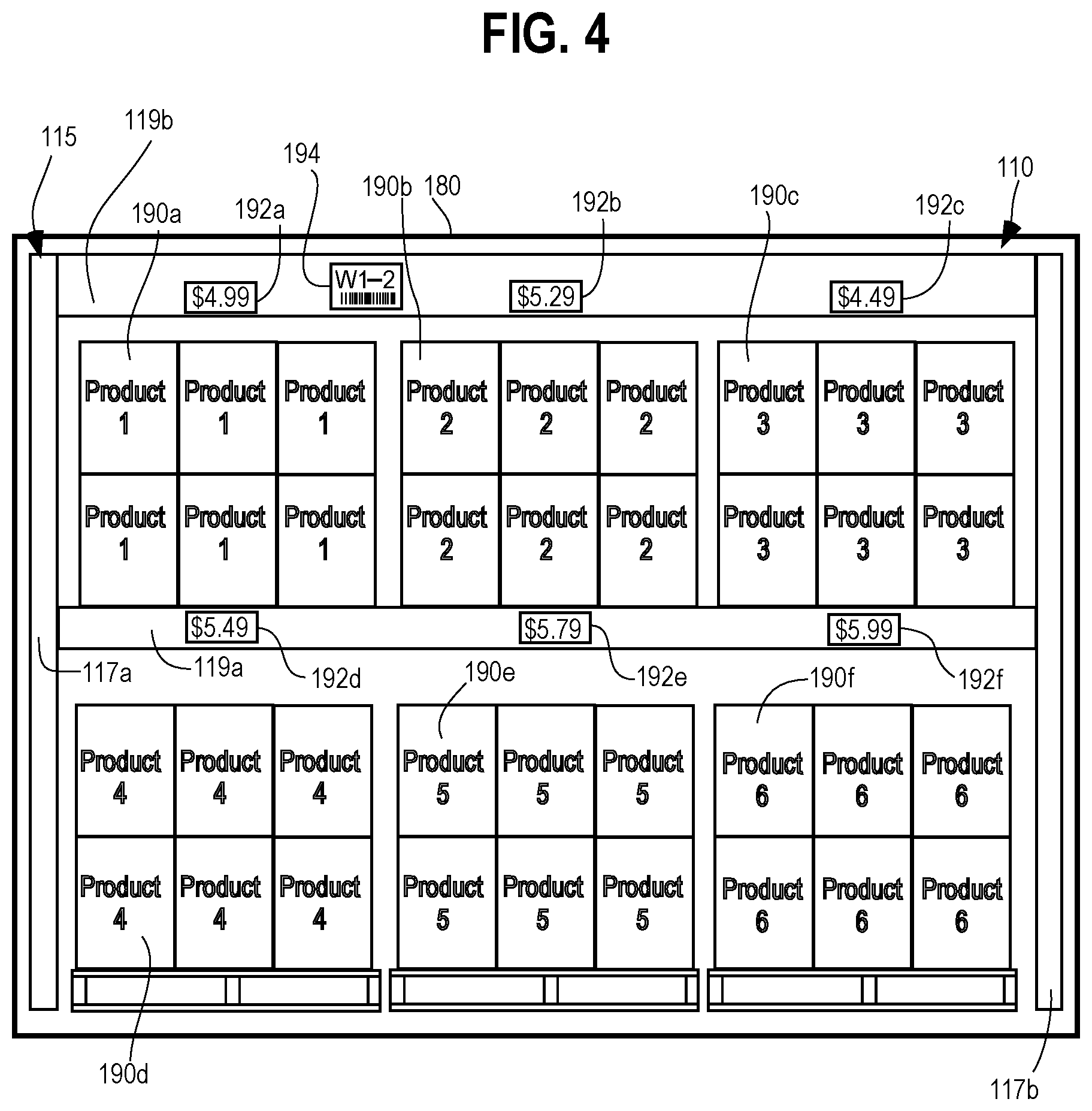 Patent US12437263 Figure 4 – Systems and methods of monitoring location labels of product storage structures of a product storage facility