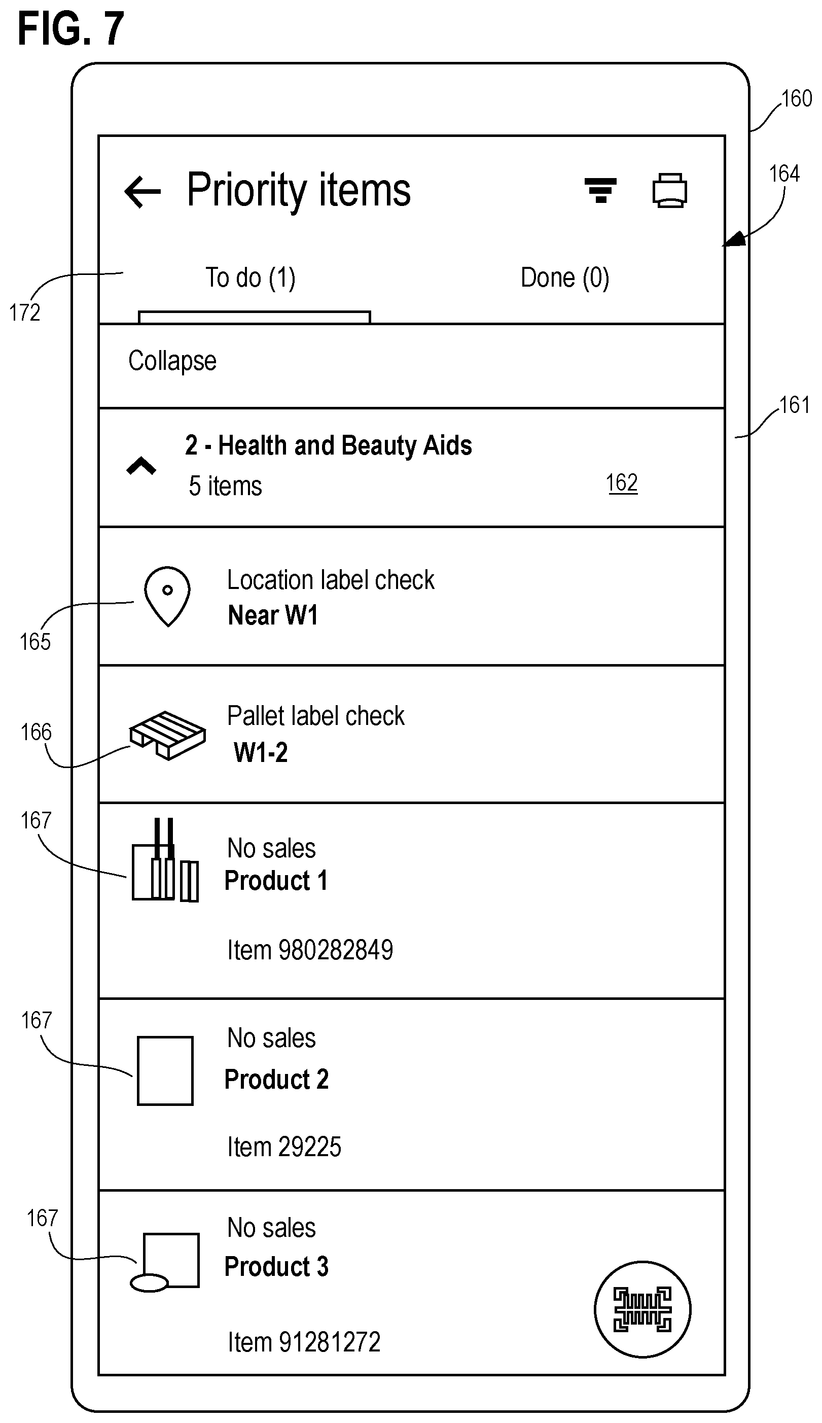 Patent US12437263 Figure 7 – Systems and methods of monitoring location labels of product storage structures of a product storage facility