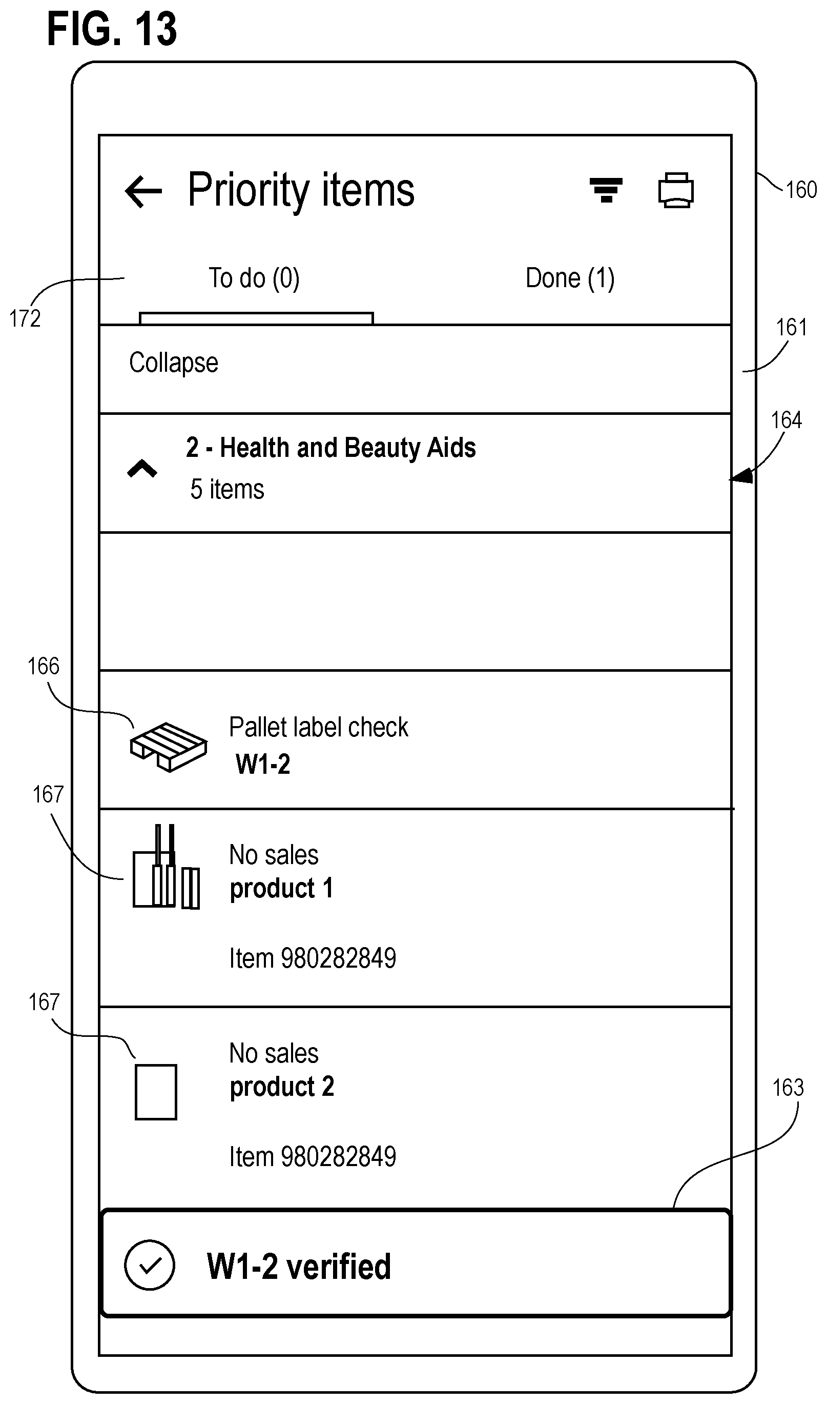 Patent US12437263 Figure 13 – Systems and methods of monitoring location labels of product storage structures of a product storage facility