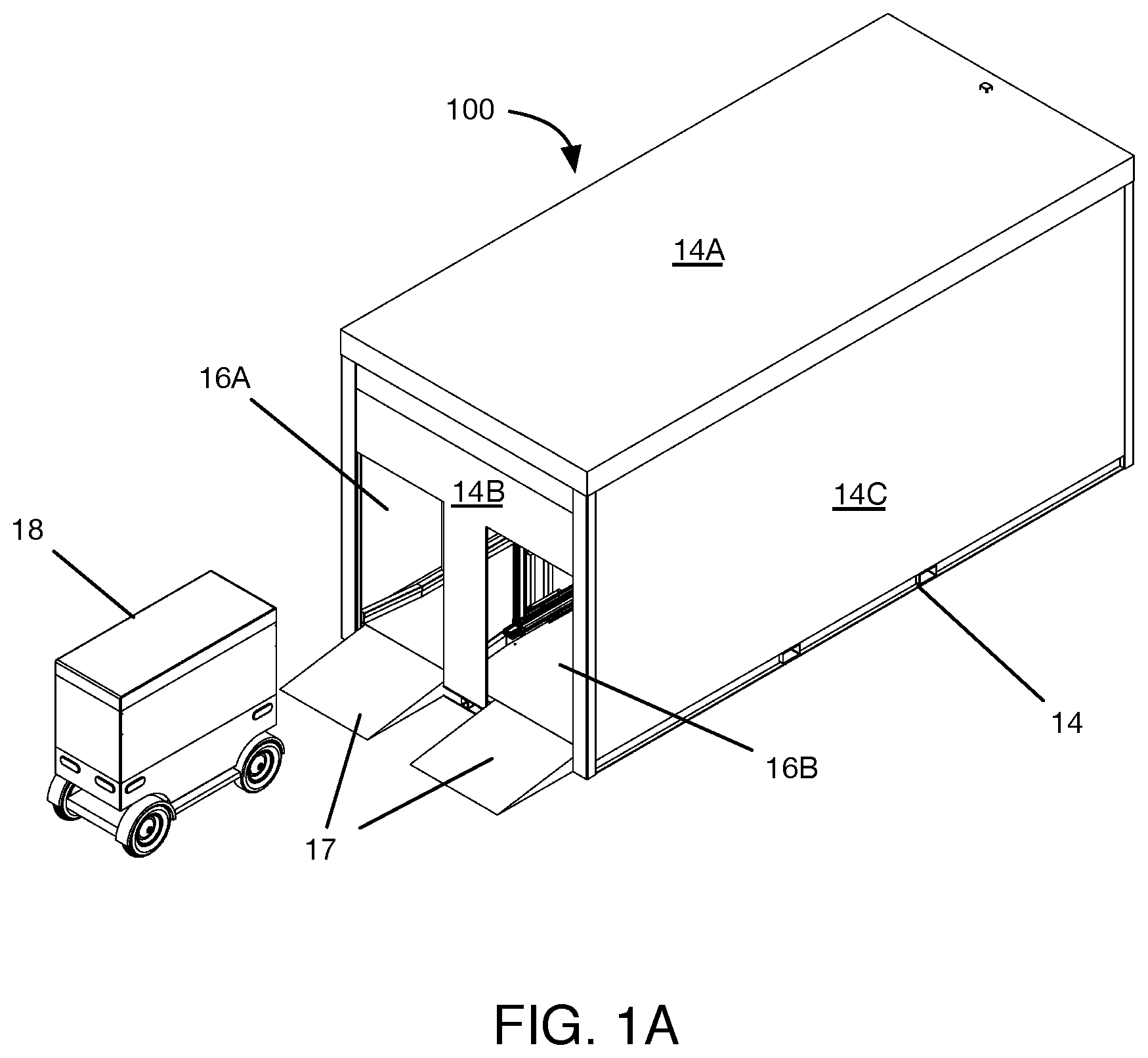 Patent US12437264 Figure 1 – Package receiving and delivery system