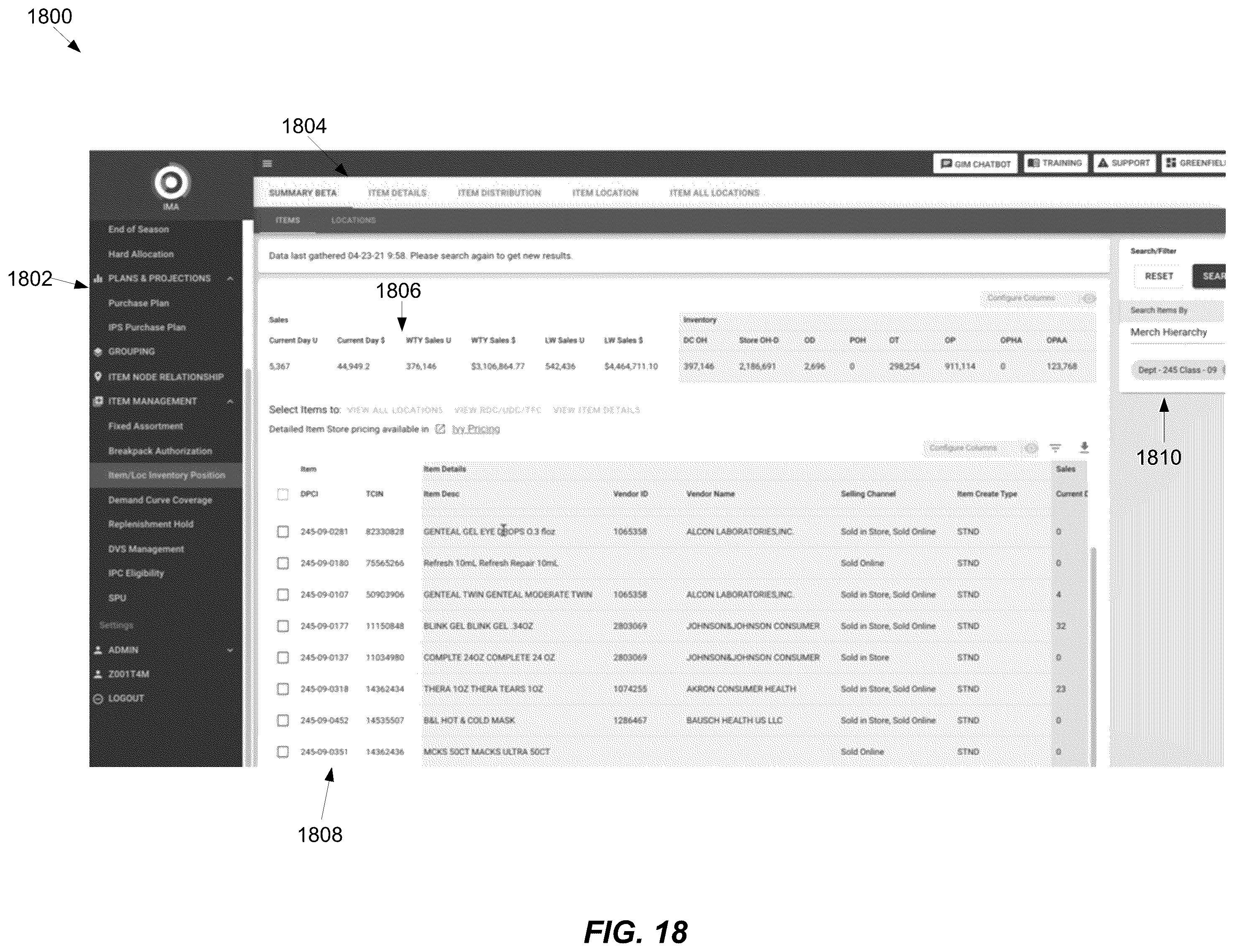 Patent US12437265 Figure 20 – Methods and systems for inventory planning and control