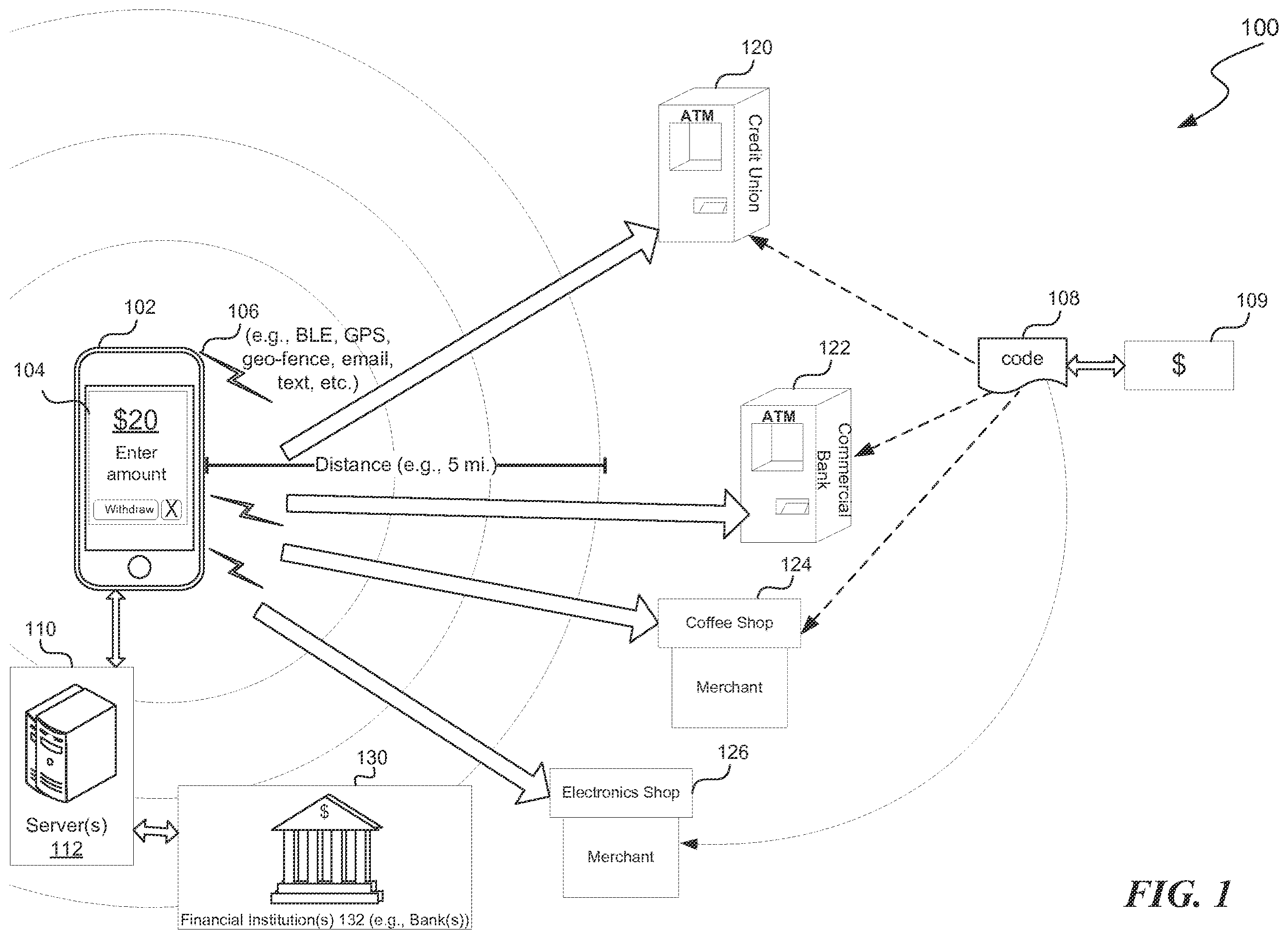 Patent US12437286 Figure 1 – Cash transaction machine