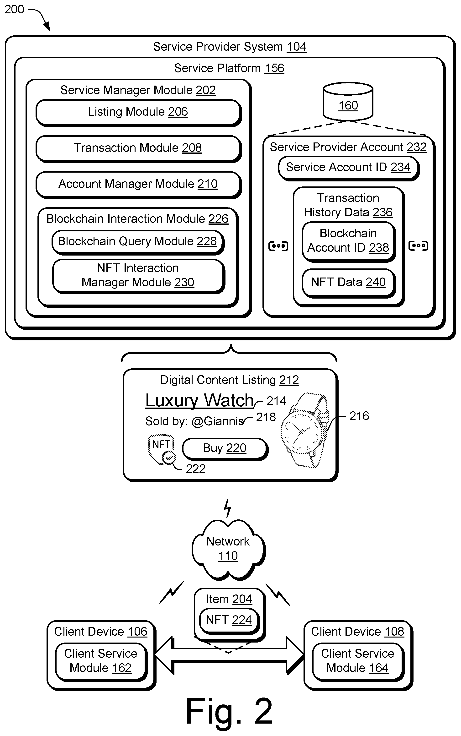 Patent US12437290 Figure 2 – Digital content control based on nonfungible tokens