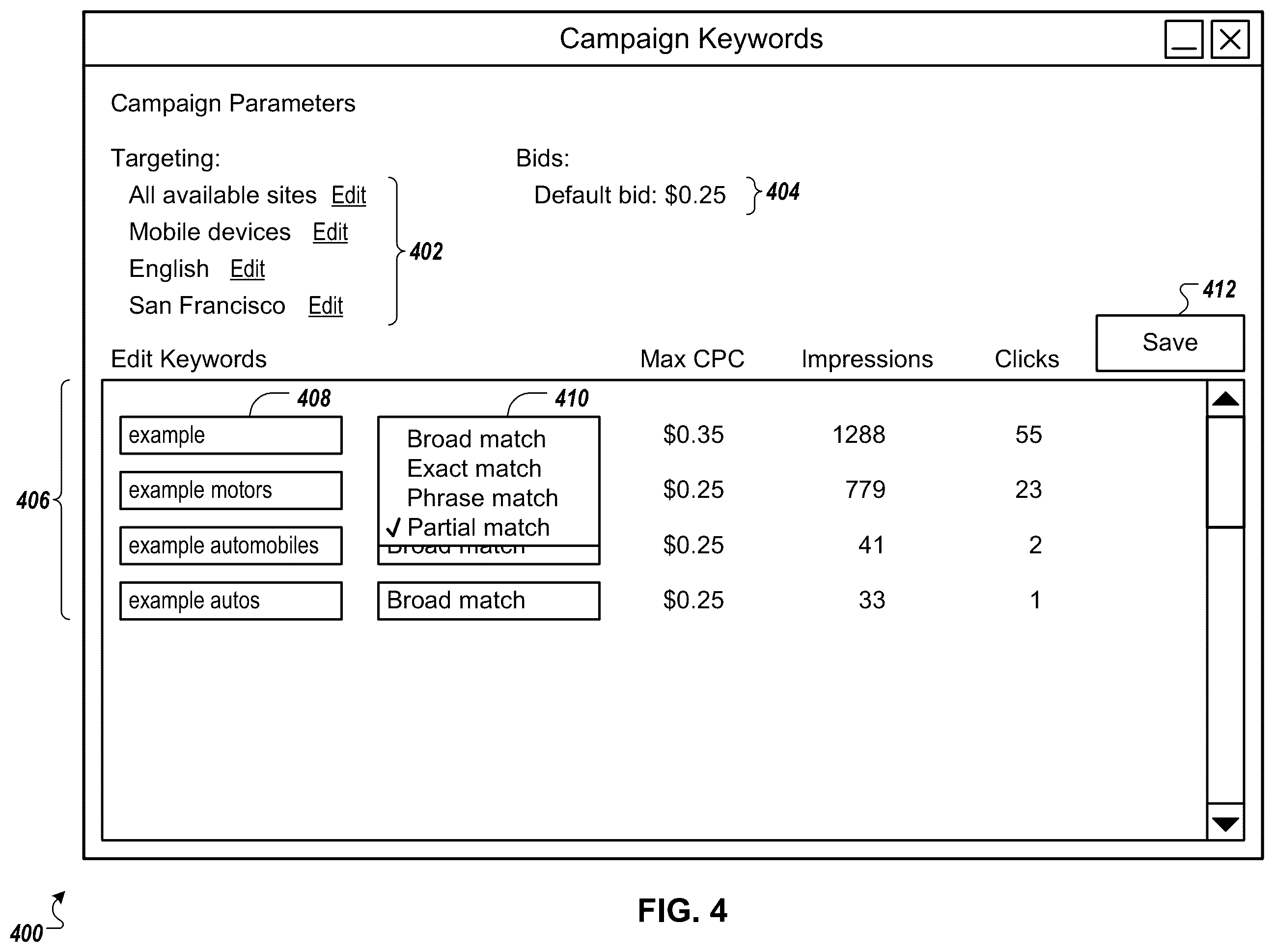 Patent US12437318 Figure 4 – Presenting options for content delivery