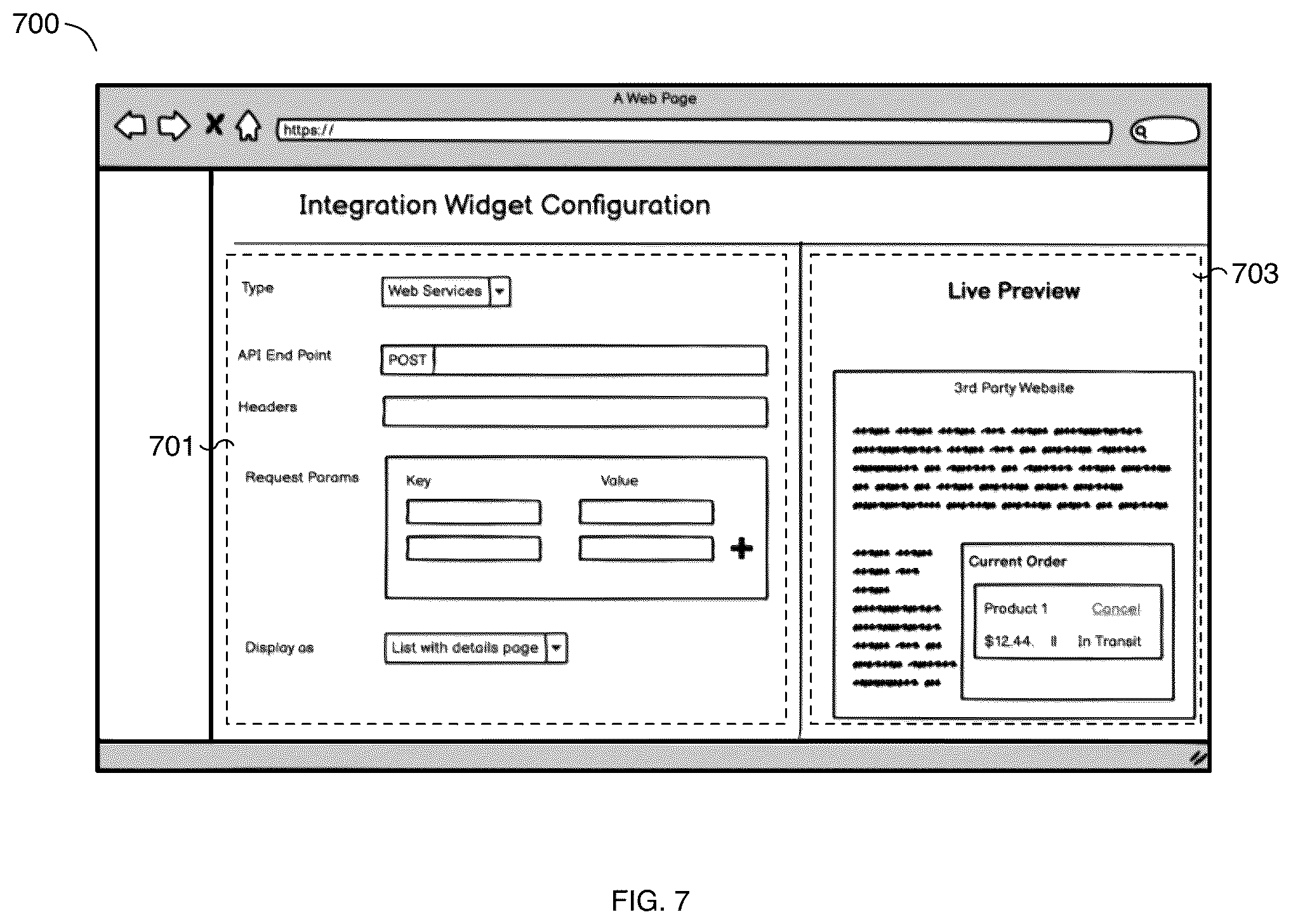 Patent US12437332 Figure 7 – Enabling third-party content overlay
