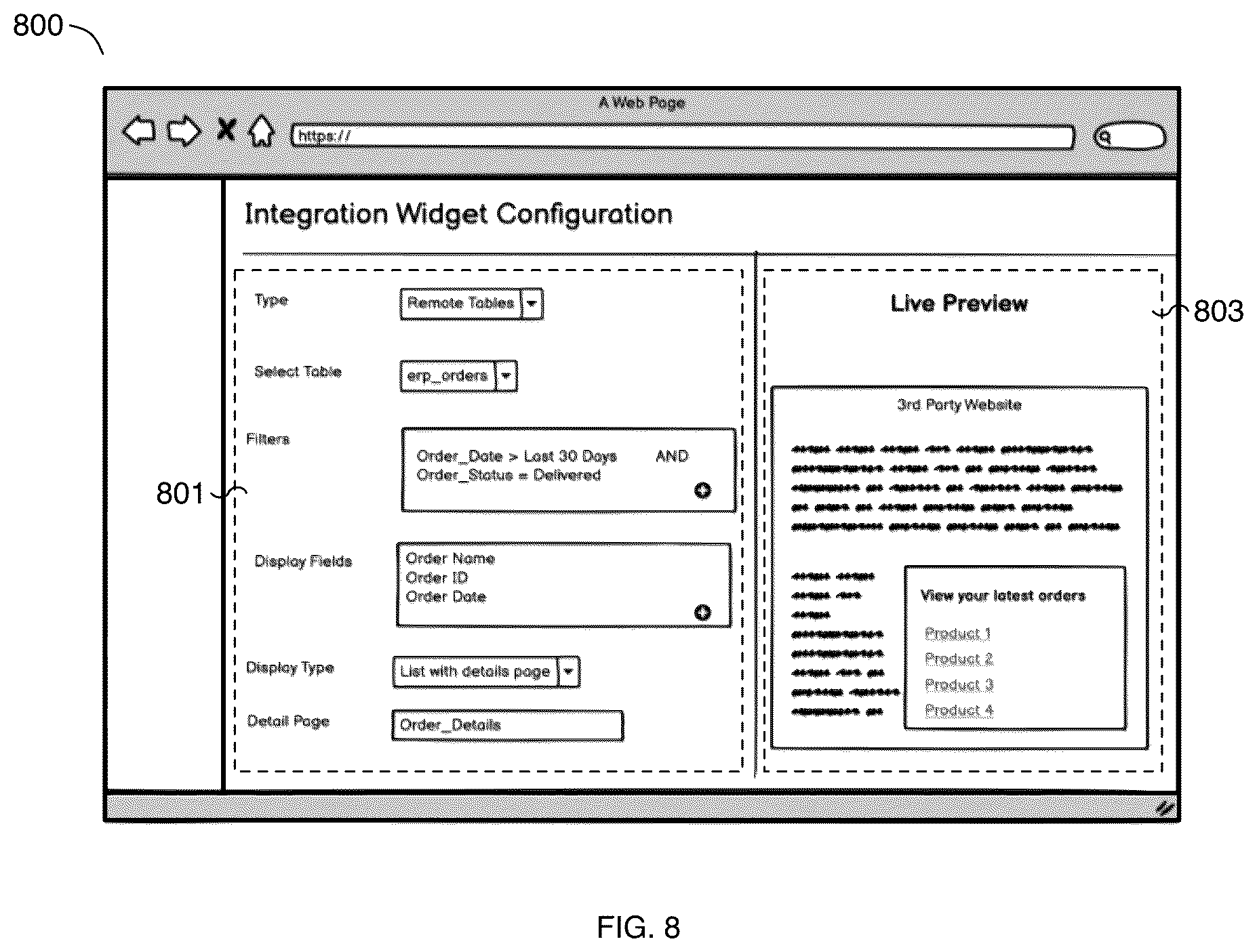 Patent US12437332 Figure 8 – Enabling third-party content overlay
