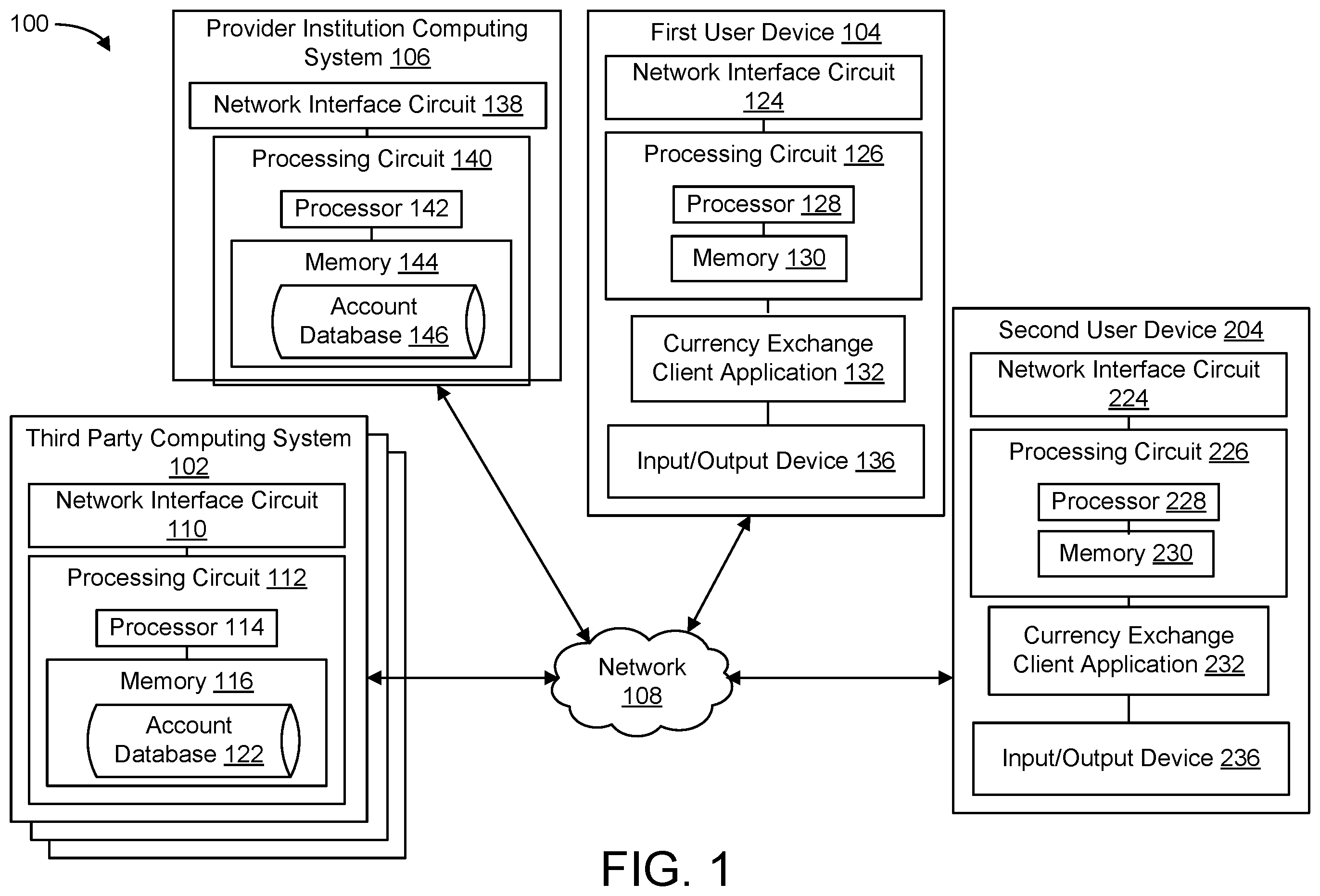 Patent US12437336 — Real-time currency exchange system — Figure 1
