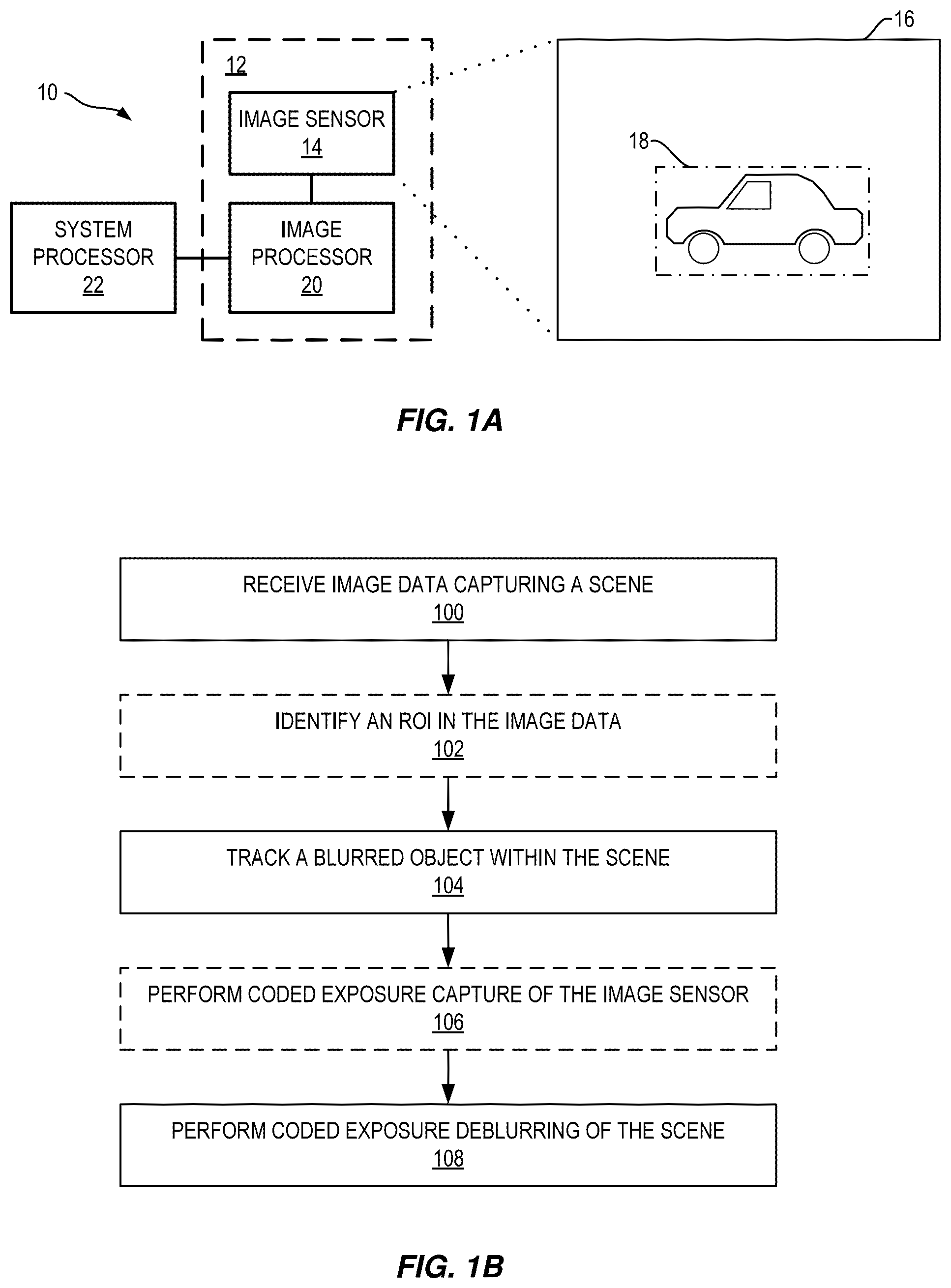 Patent US12437419 Figure 1 – Tracking-based motion deblurring via coded exposure