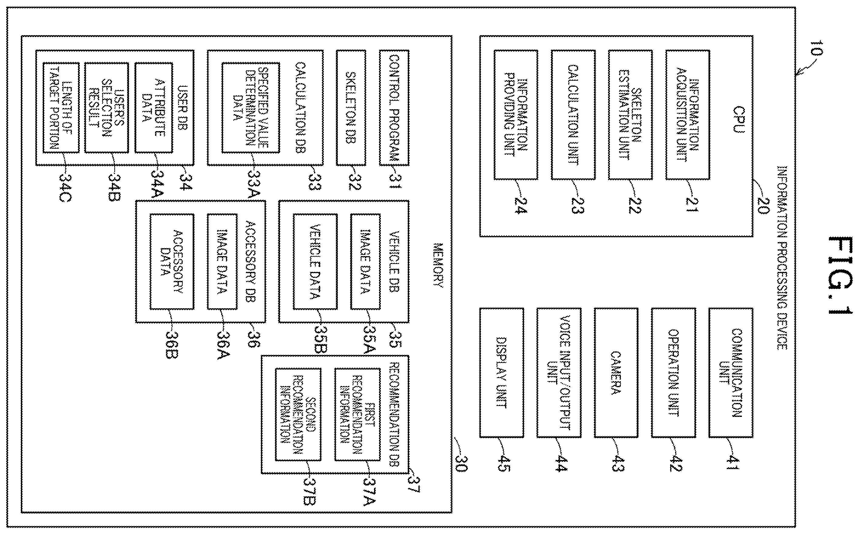 Patent US12437433 Figure 1 – Skeleton body height estimation system based on acquired body height attribute data