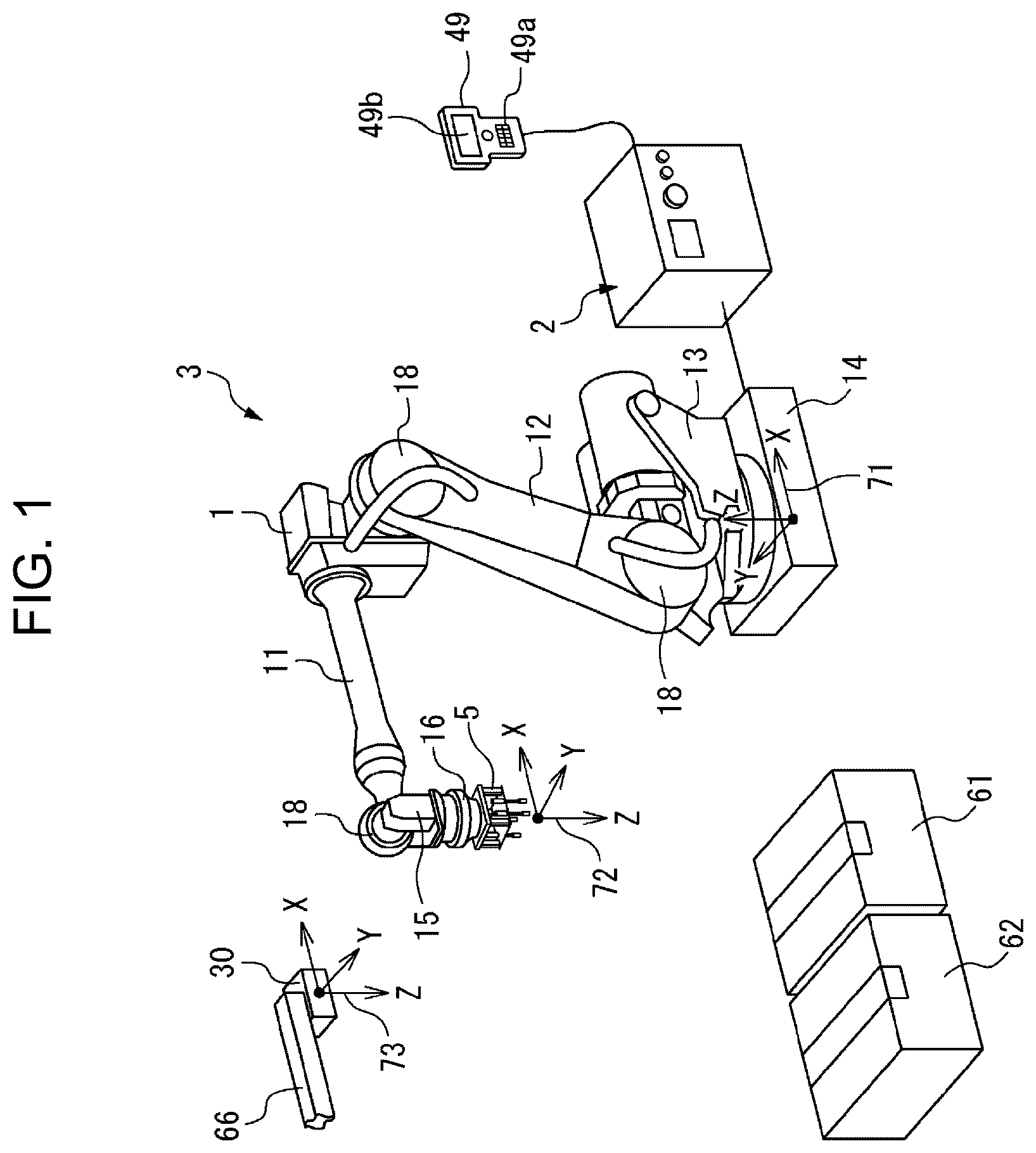 Patent US12437435 — Three-dimensional measurement device which generates position information for surface of object from image captured by multiple cameras — Figure 1
