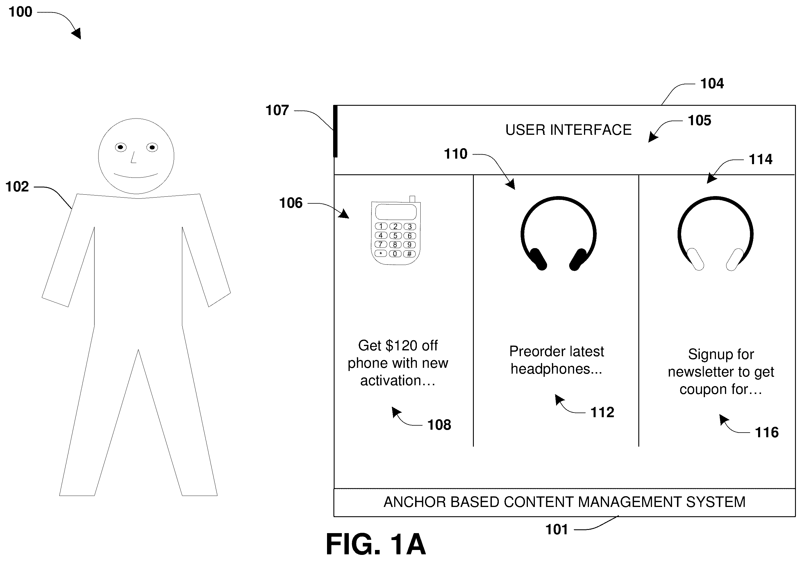 Patent US12437455 Figure 1 – Anchor based content management
