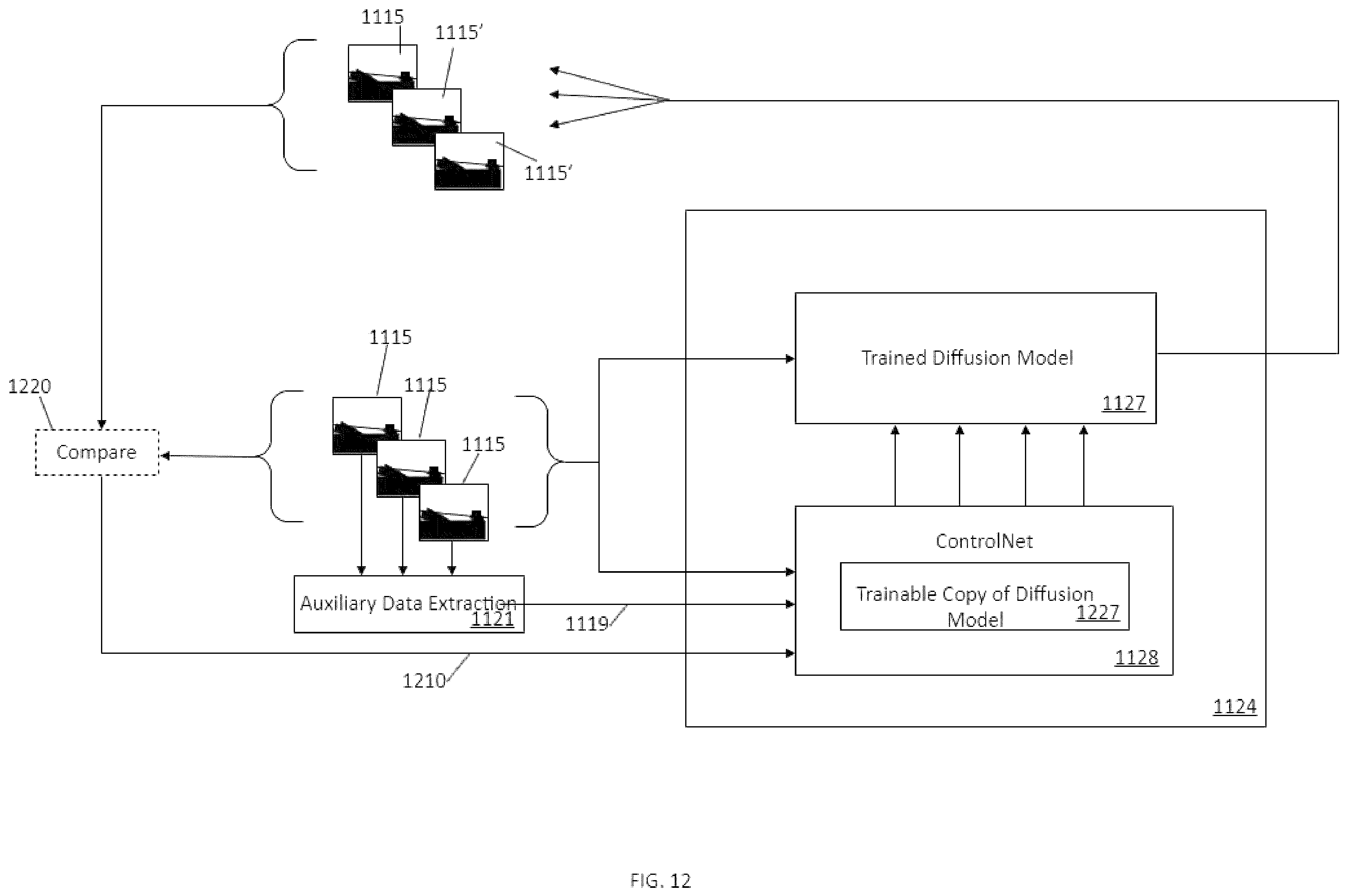 Patent US12437456 Figure 12 – Diffusion-based personalized advertising image generation