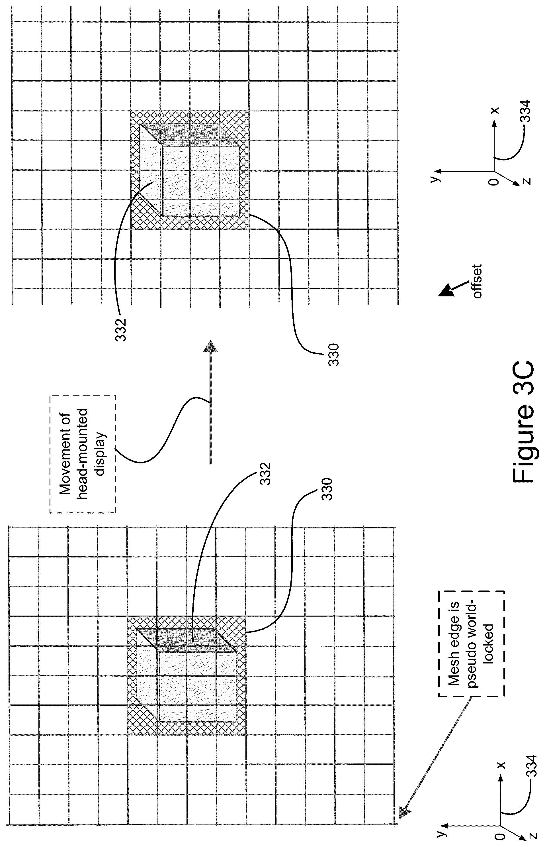 Patent US12437489 Figure 5 – Presenting meshed representations of physical objects within defined boundaries for interacting with artificial-reality content, and systems and methods of use thereof