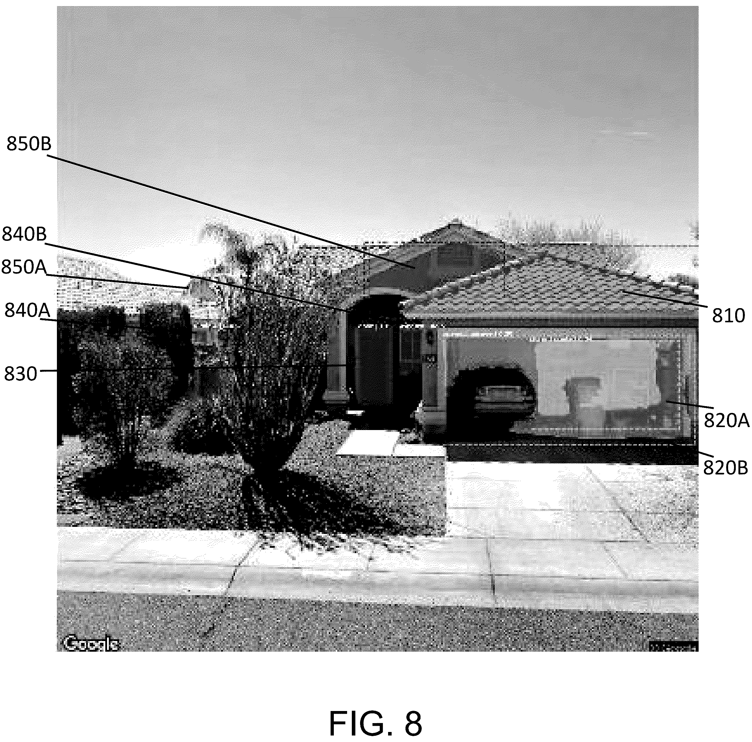 Patent US12437498 Figure 8 – System and method for home Façade features in a geographic region