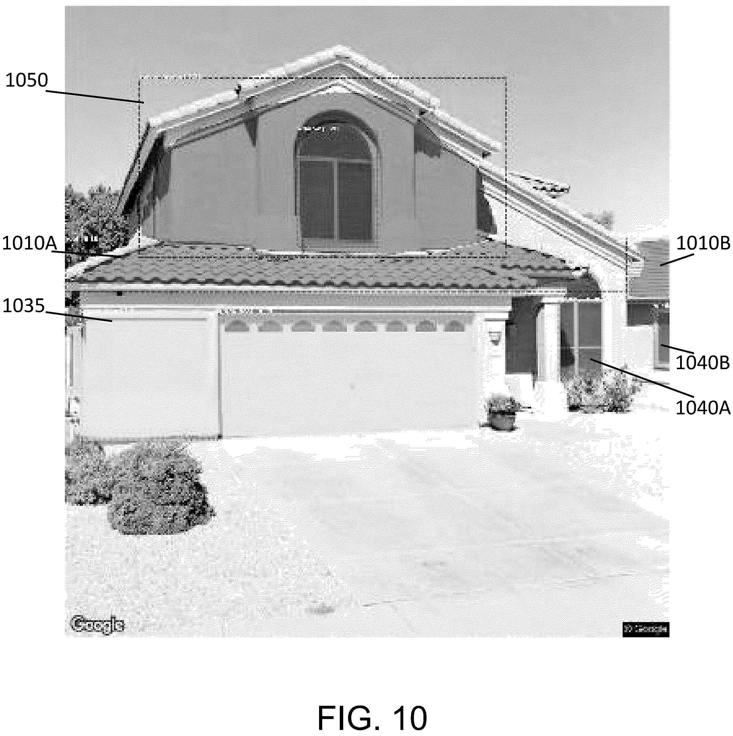 Patent US12437498 Figure 10 – System and method for home Façade features in a geographic region