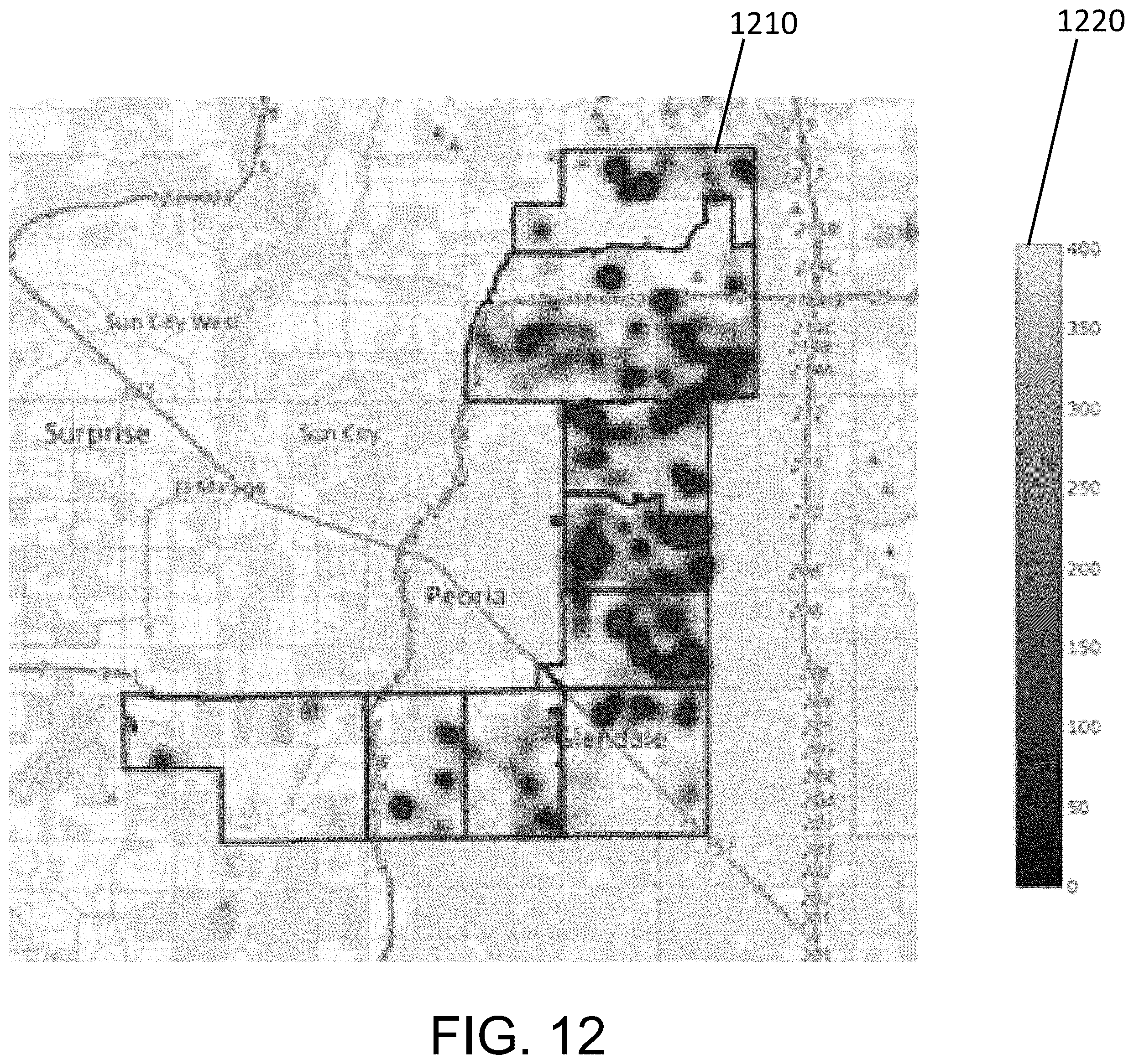 Patent US12437498 Figure 12 – System and method for home Façade features in a geographic region