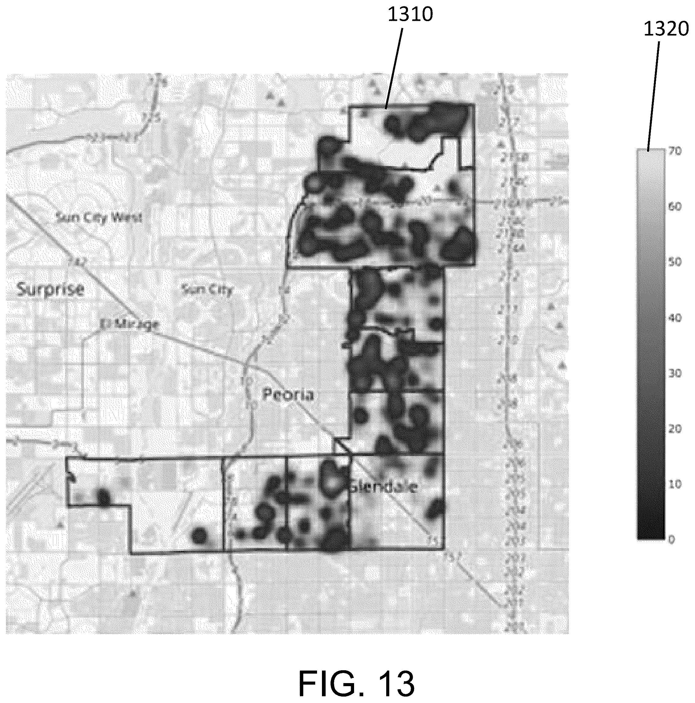 Patent US12437498 Figure 13 – System and method for home Façade features in a geographic region