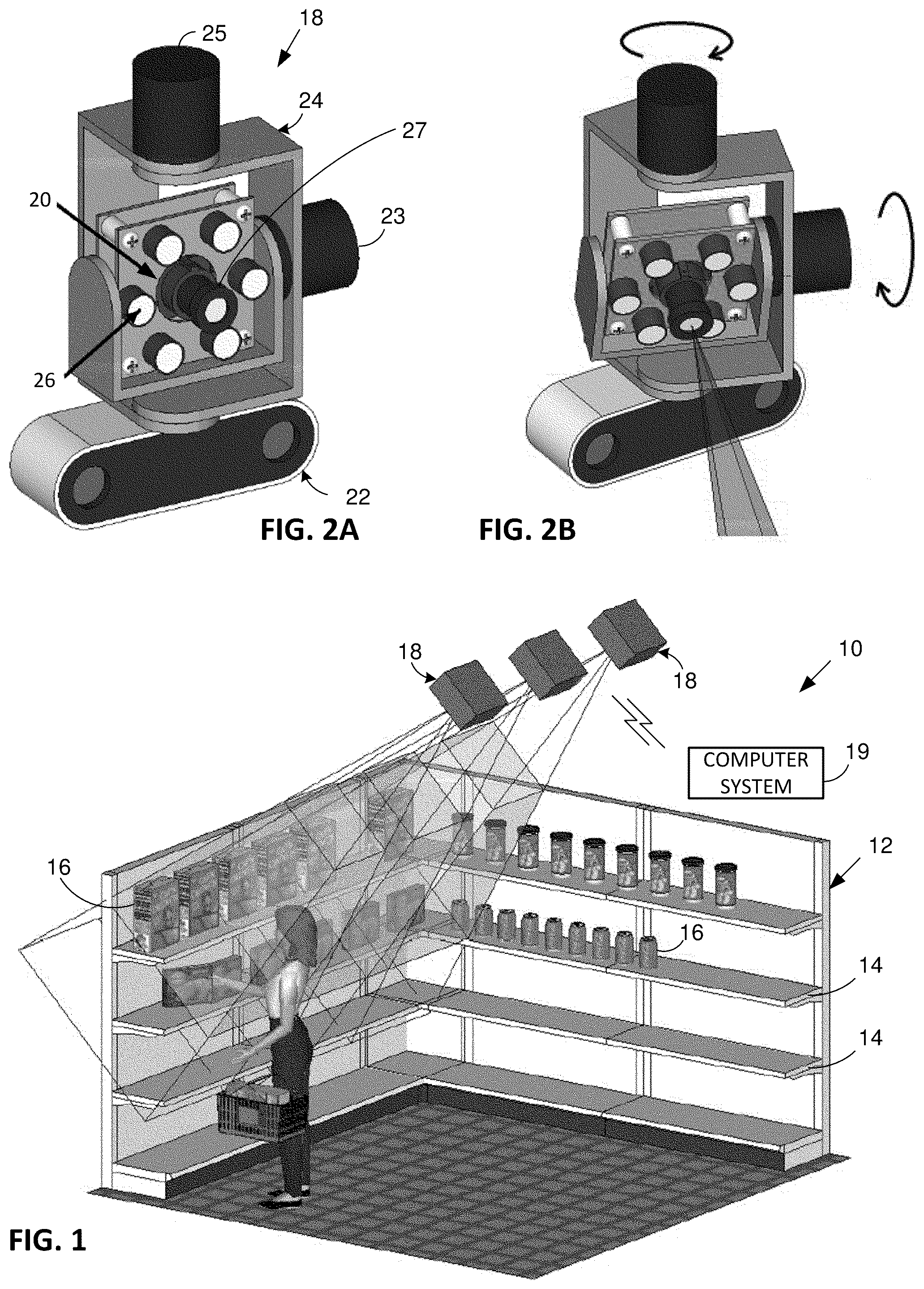 Patent US12437542 Figure 1 – Methods and systems employing image sensing and 3D sensing to identify shelved products