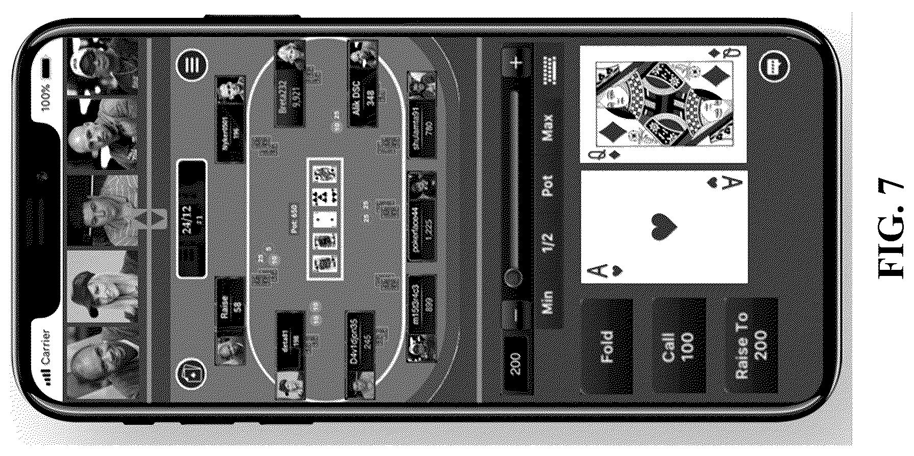 Patent US12437607 Figure 7 – Remote playing card game