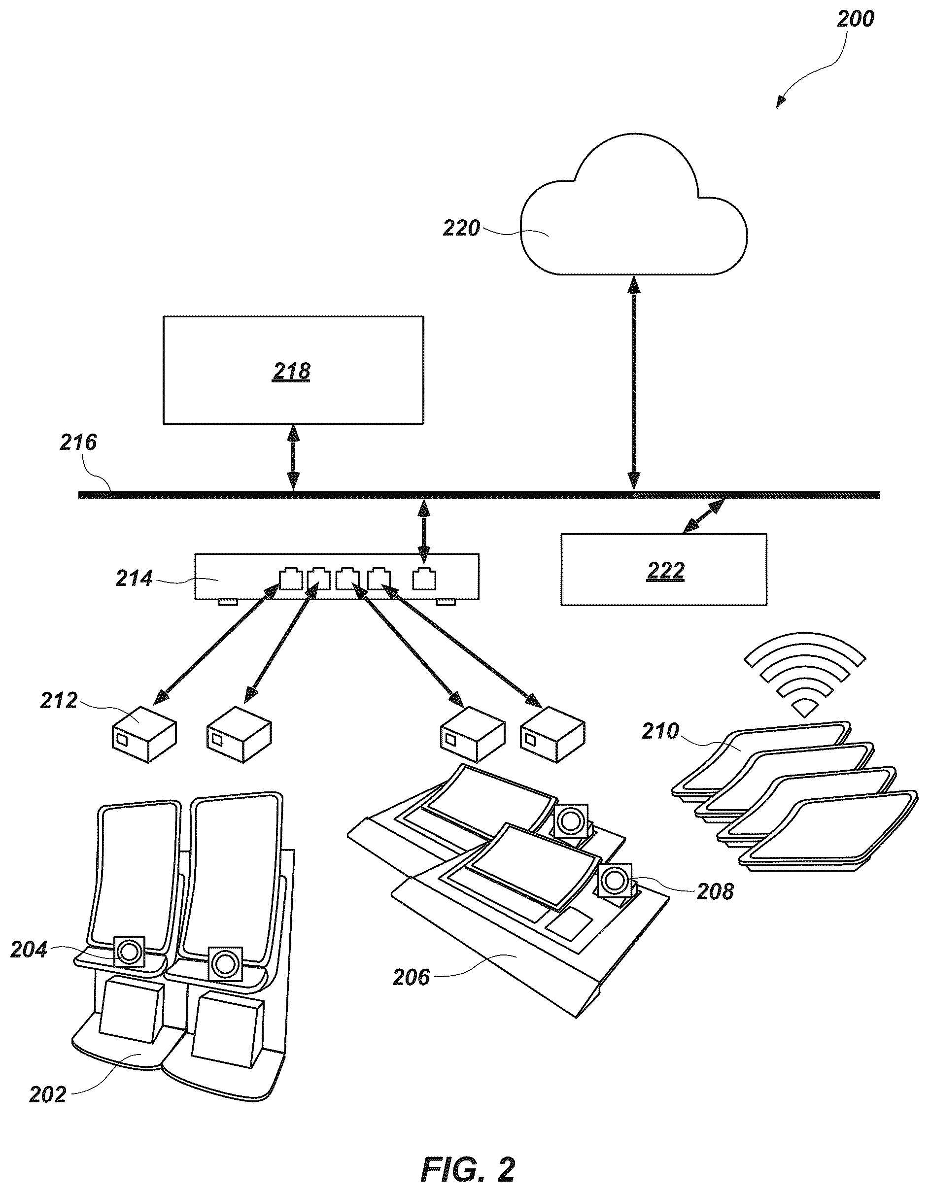 Patent US12437610 Figure 2 – Systems and devices for identification of a feature associated with a user in a gaming establishment and related methods