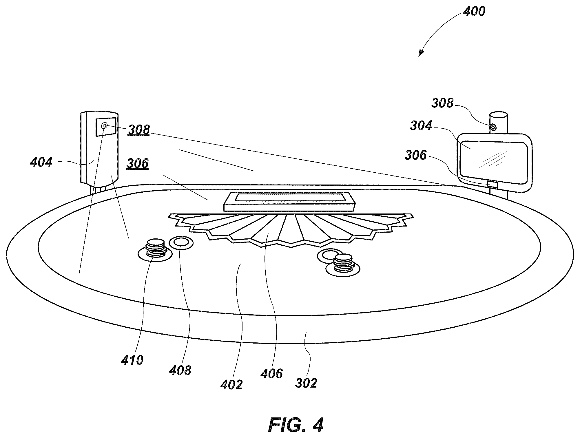 Patent US12437610 Figure 4 – Systems and devices for identification of a feature associated with a user in a gaming establishment and related methods