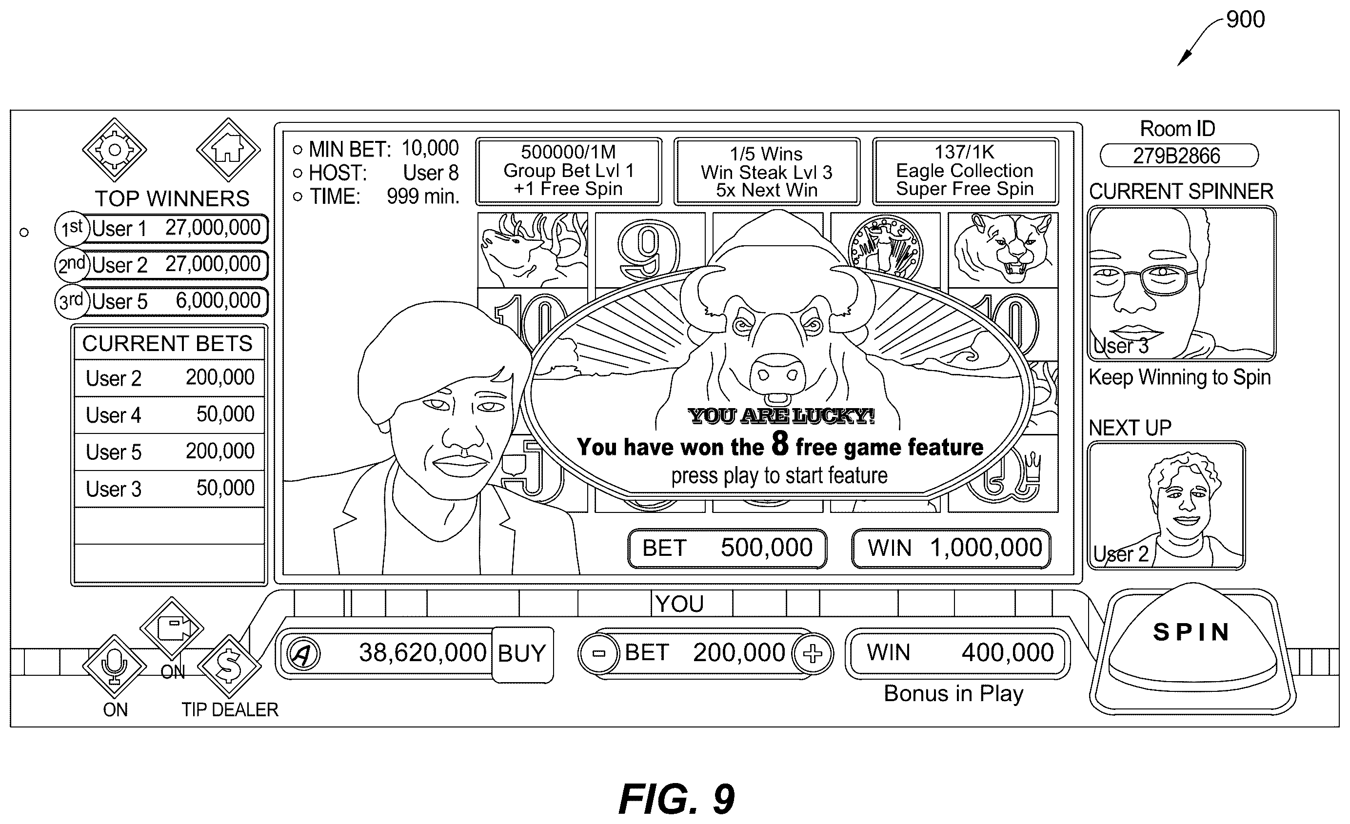 Patent US12437613 Figure 11 – Network-based gameplay interaction system