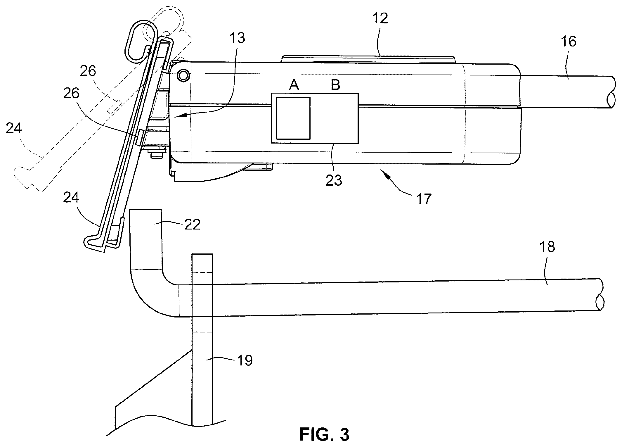 Patent US12437620 Figure 3 – Anti-theft retail merchandise hook with radio transmission