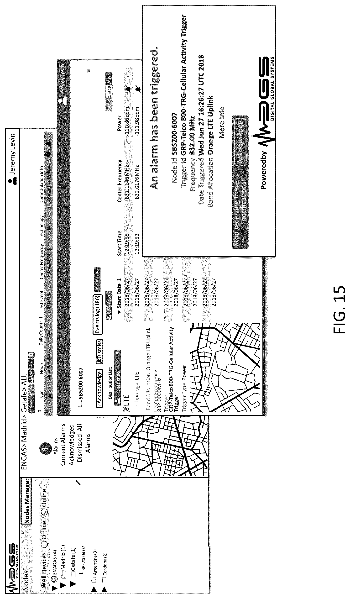 Patent US12437628 Figure 15 – Systems, methods, and devices for automatic signal detection based on power distribution by frequency over time