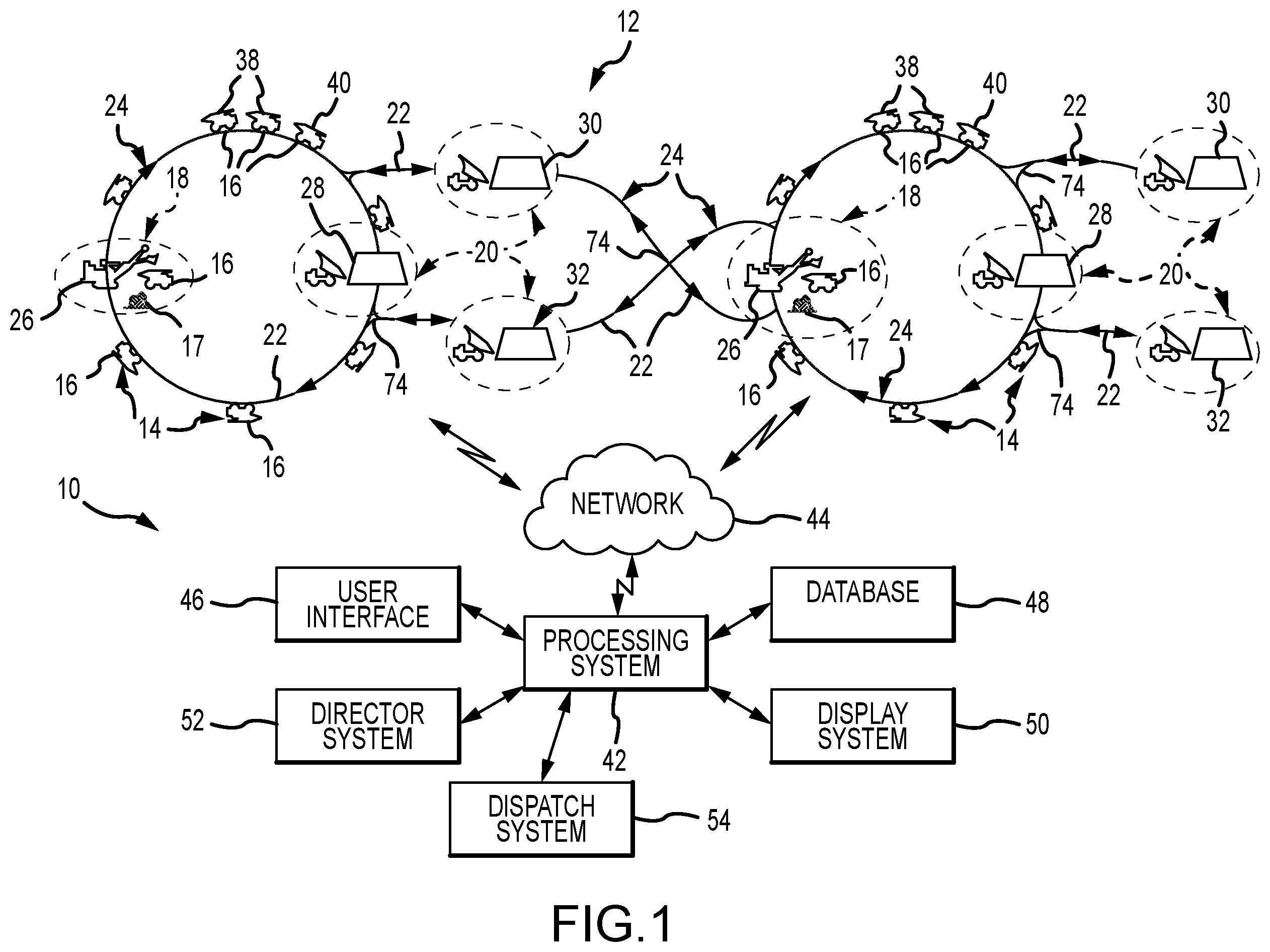 Patent US12437633 Figure 1 – Methods and systems for operating vehicles to reduce bunching