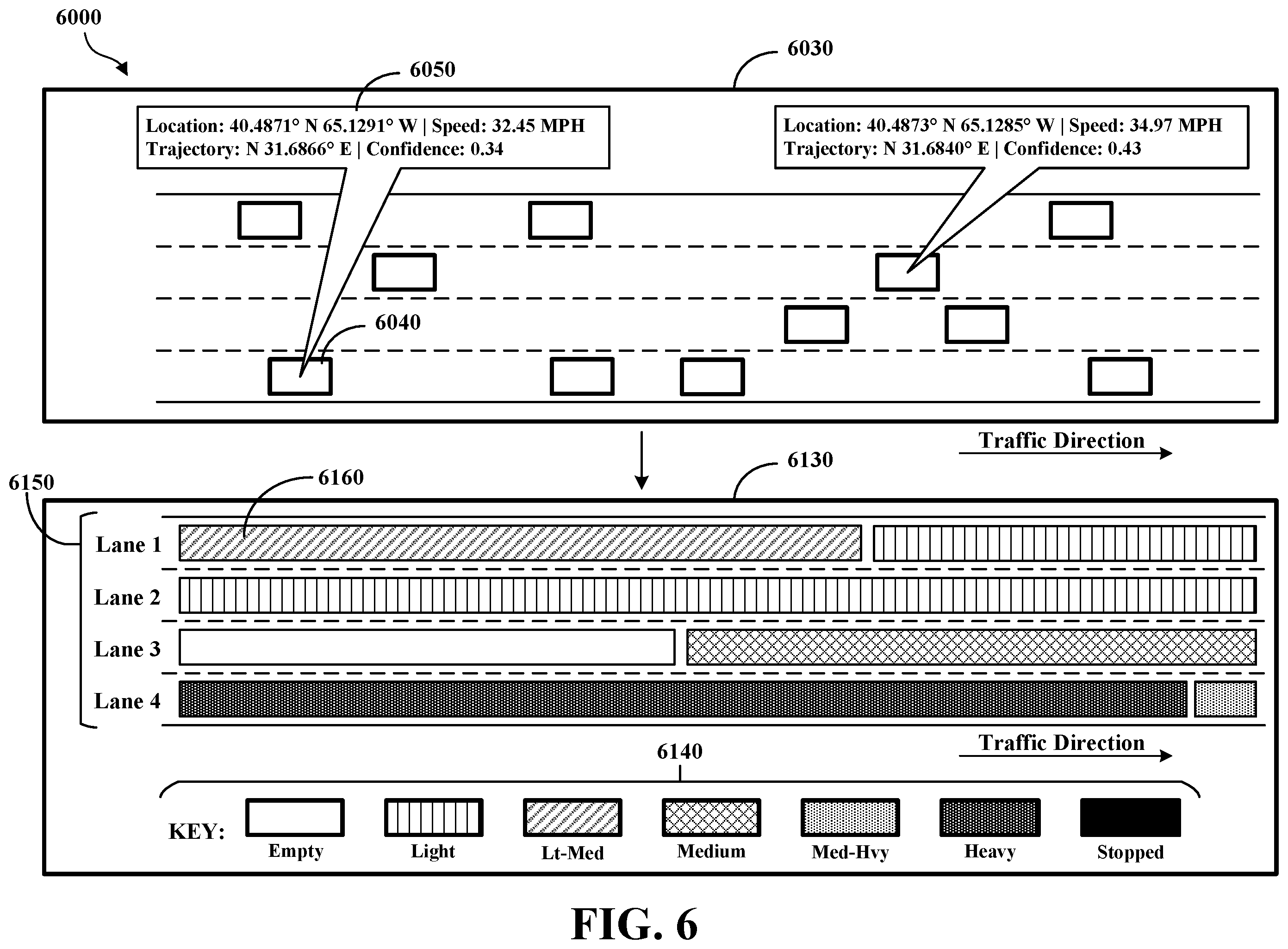 Patent US12437635 Figure 6 – Real-time traffic condition warning system