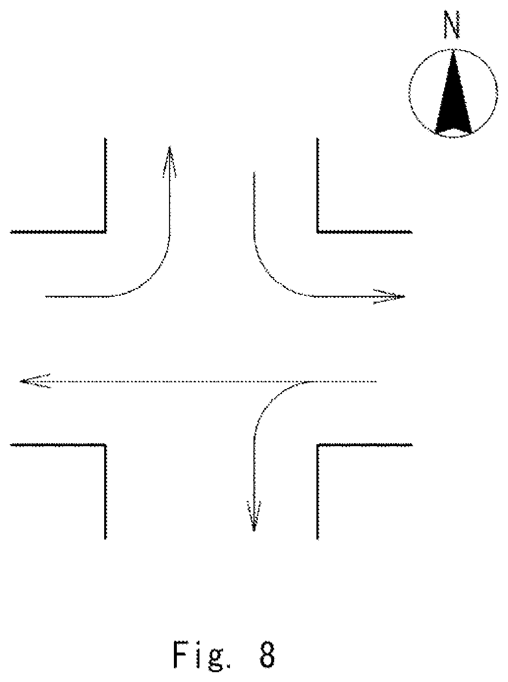 Patent US12437637 Figure 8 – Intersection control system, intersection control method, and computer readable medium