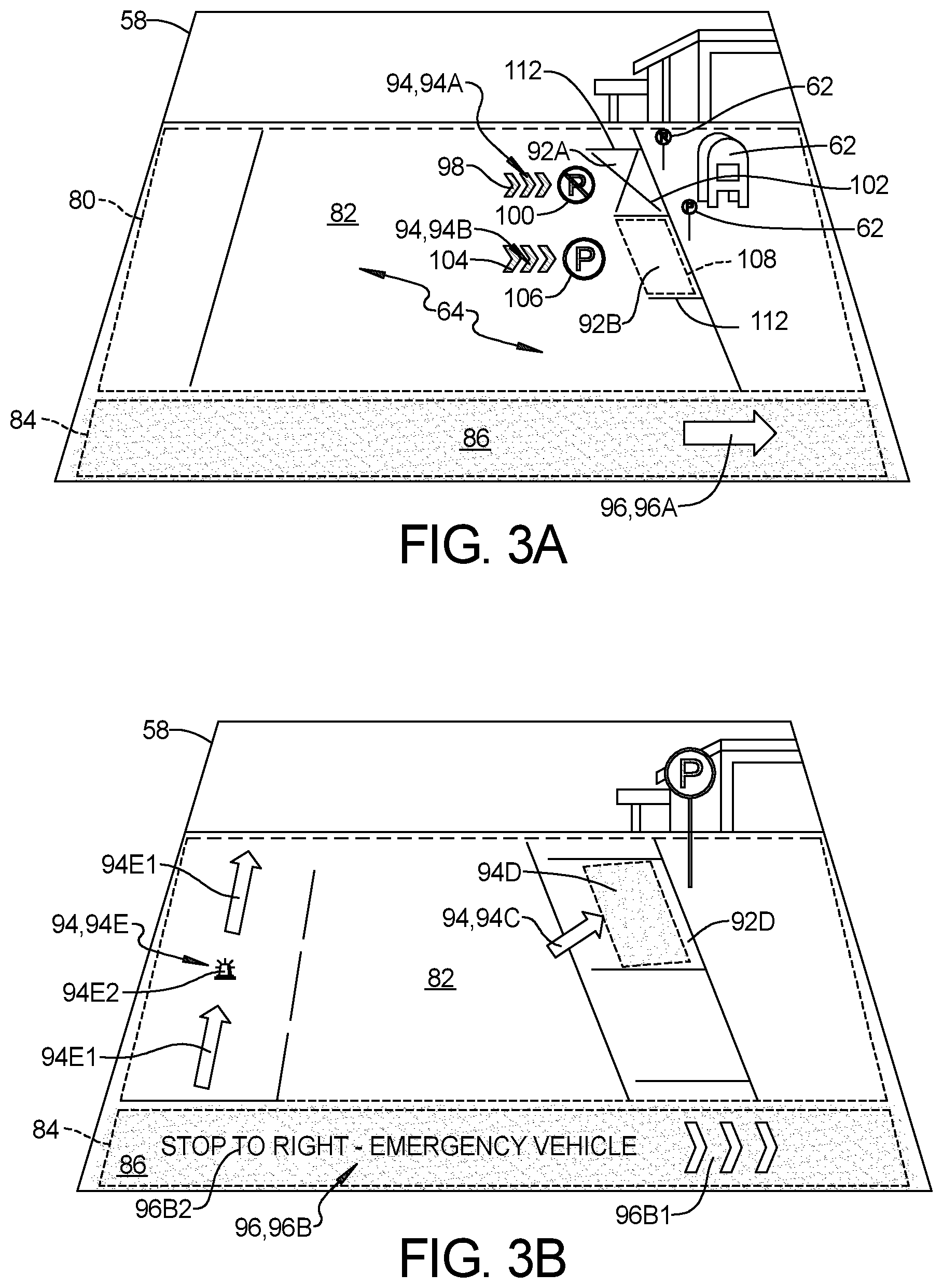Patent US12437642 Figure 3 – Parking assist in dual head-up display system