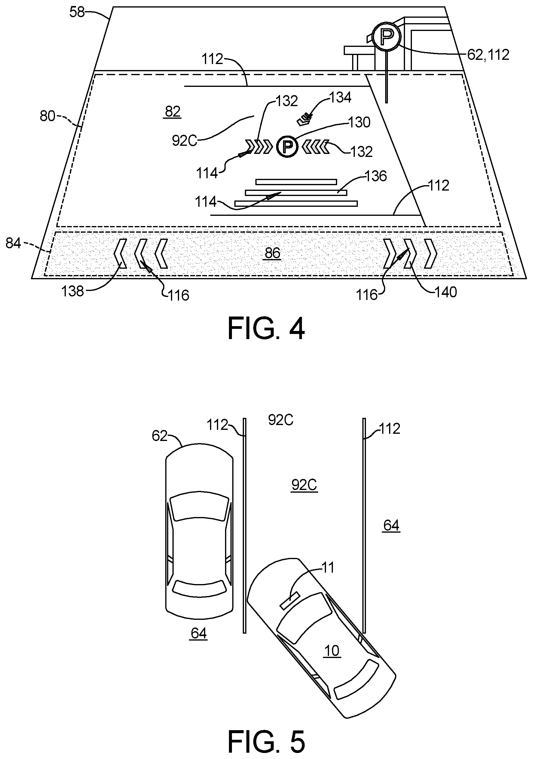 Patent US12437642 Figure 4 – Parking assist in dual head-up display system
