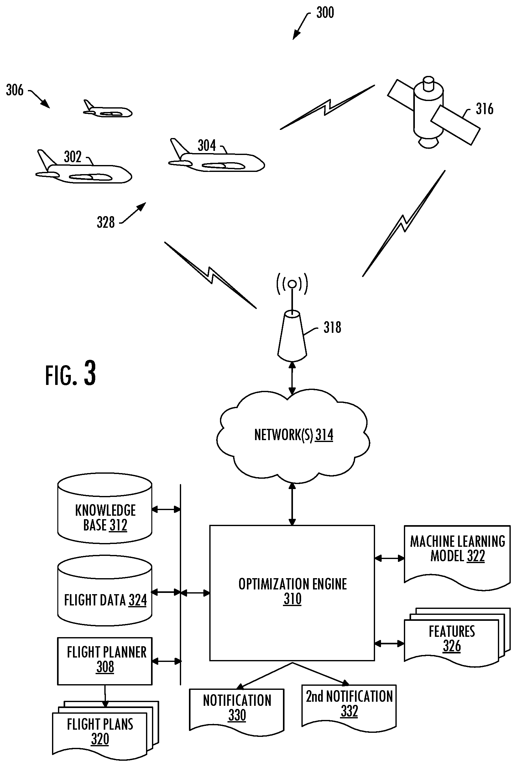 Patent US12437654 Figure 3 – Optimizing a flight of an aircraft with at least one segment of formation flight