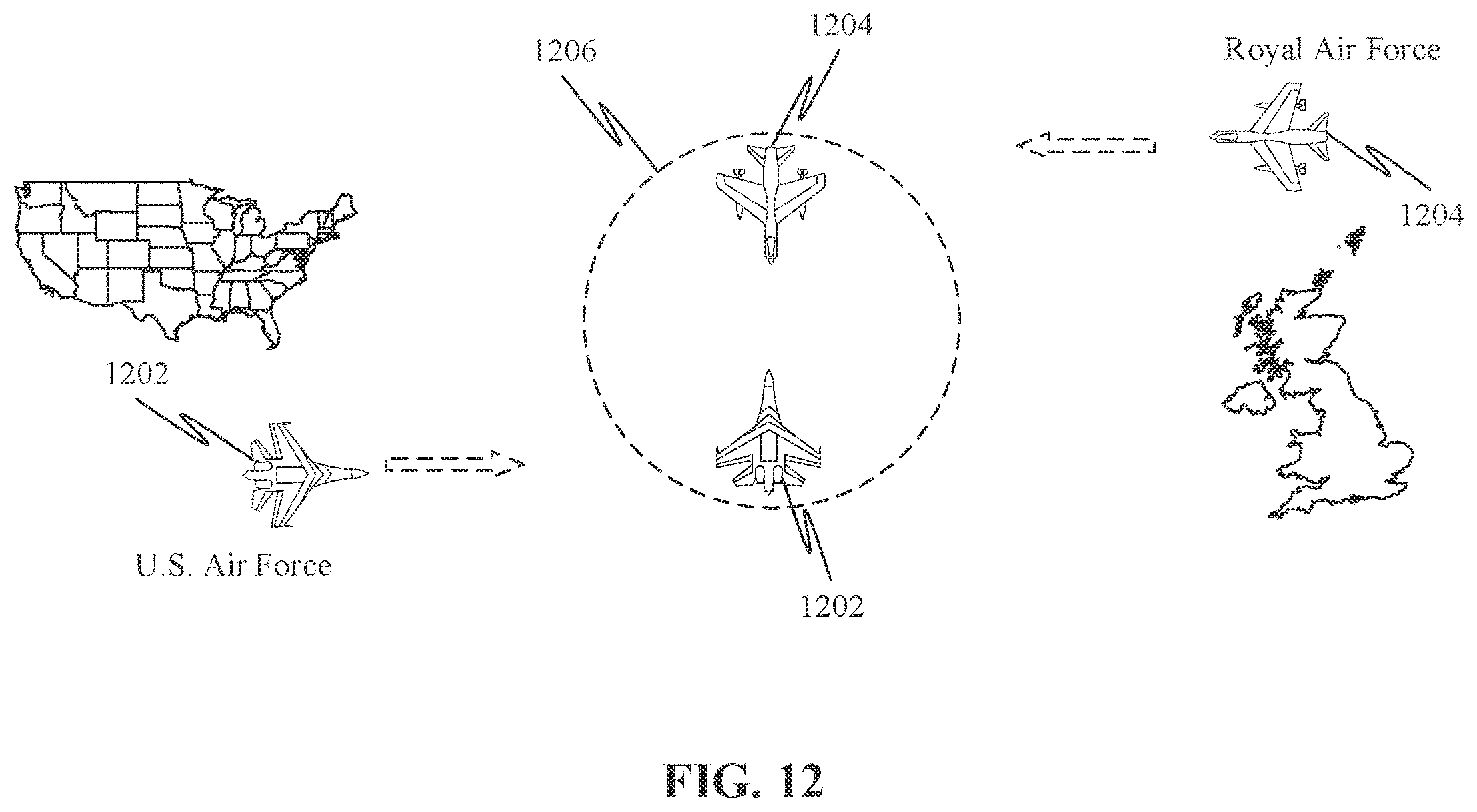 Patent US12437666 Figure 12 – Augmented reality for vehicle operations