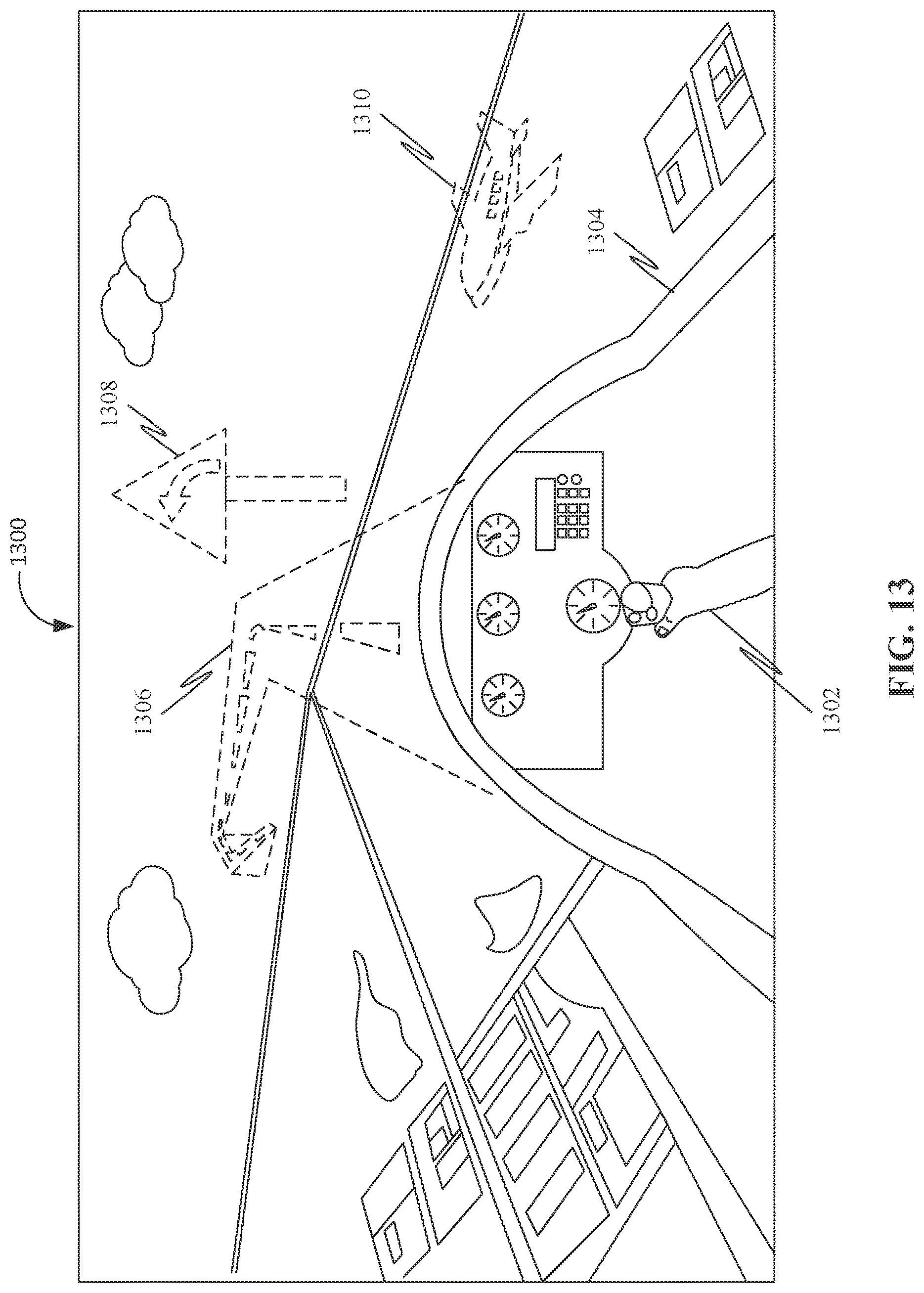 Patent US12437666 Figure 13 – Augmented reality for vehicle operations